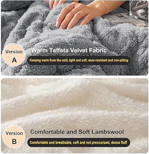 Miniatura 4 de UE-MAOLU Edredón de tela de cachemira, edredón de invierno, manta de cachemira de cordero gruesa, edredón de cama suave y cálido, edredón grueso