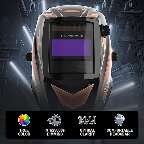 Miniatura 4 de Casco de soldadura de oscurecimiento automático, color verdadero, alimentado por energía solar, 1111, máscara de soldadura de claridad óptica
