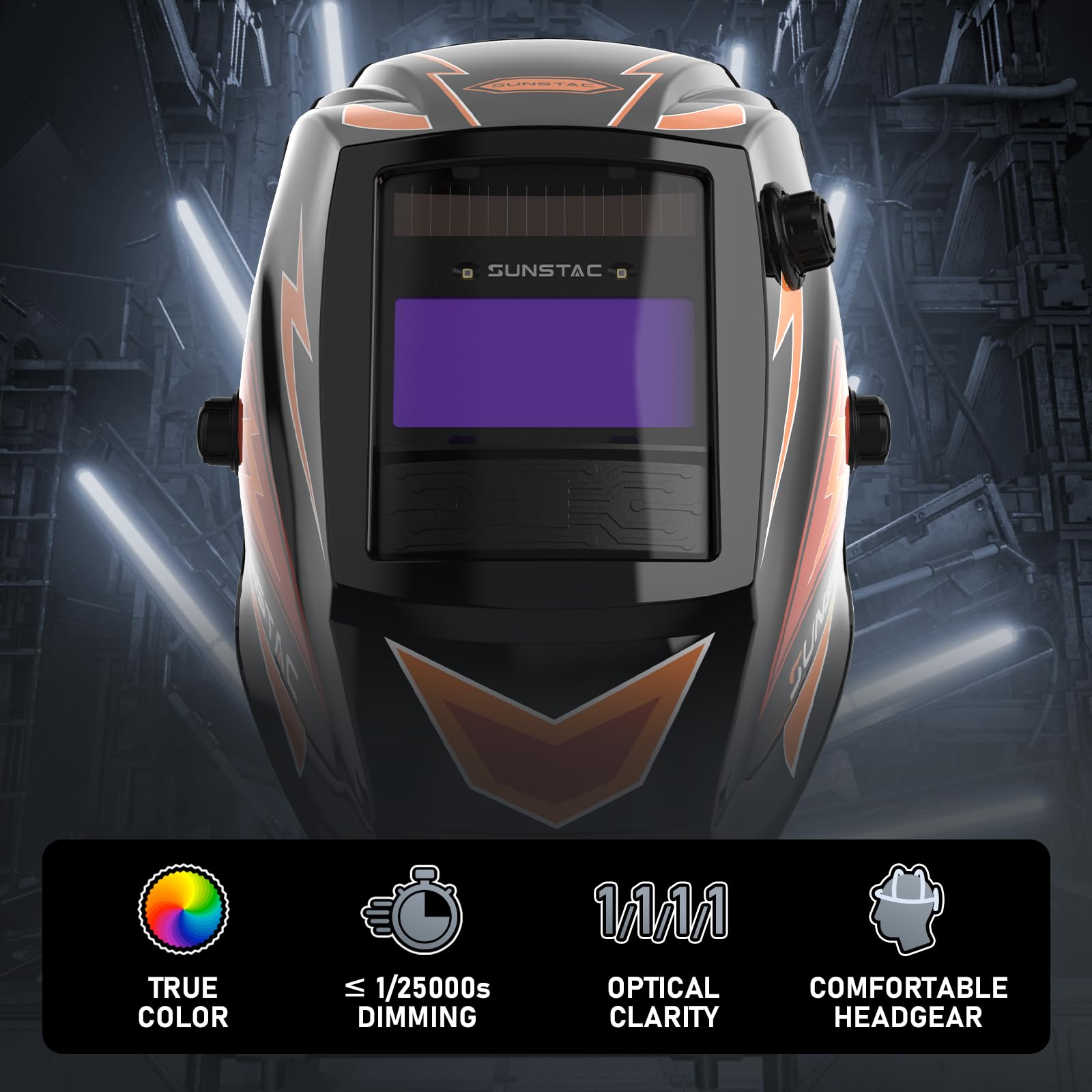 Sunstac Casco de soldadura de visión pequeña
