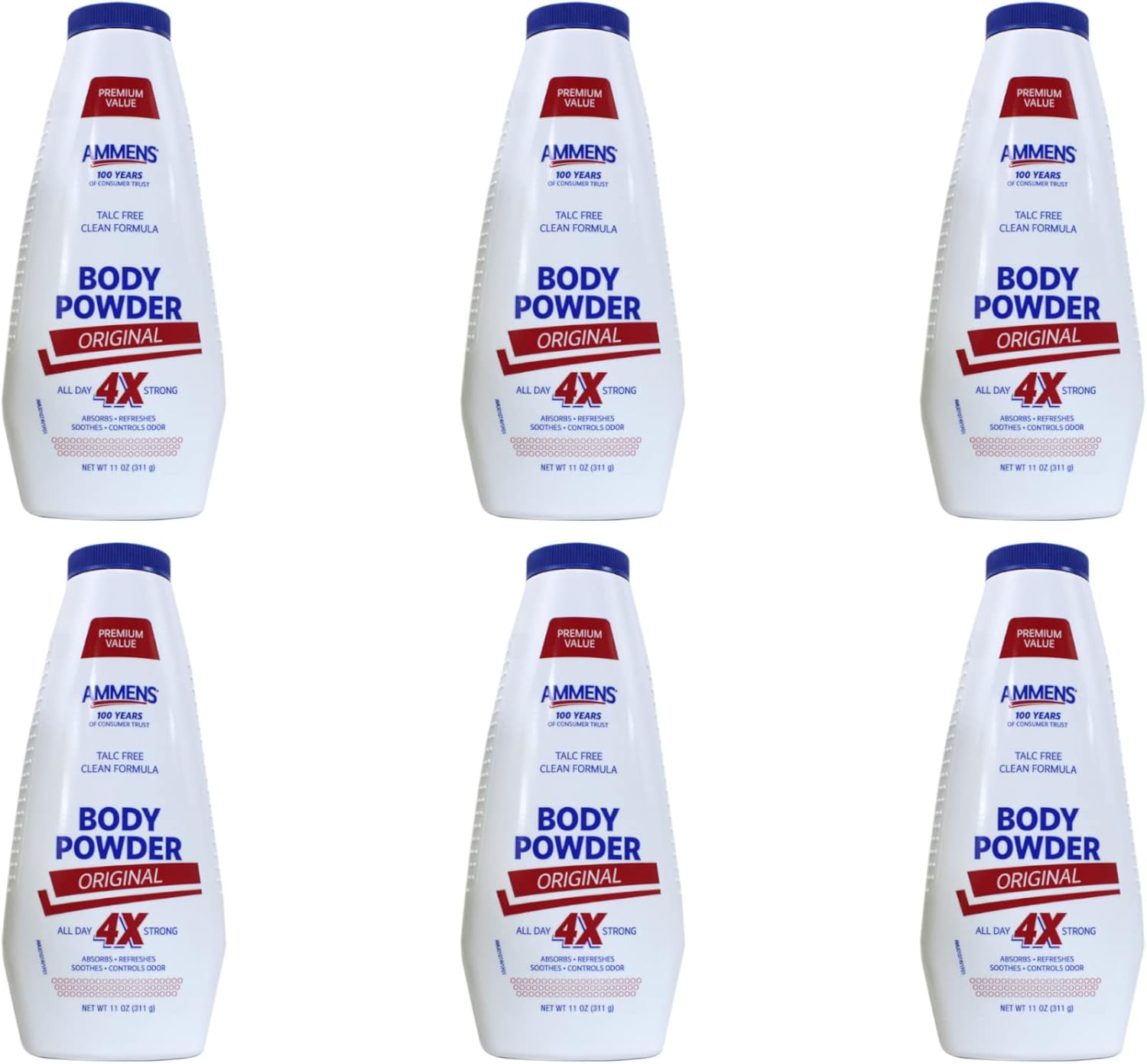 Ammens Powder, Original, 11 Ounces each (Pack of 6