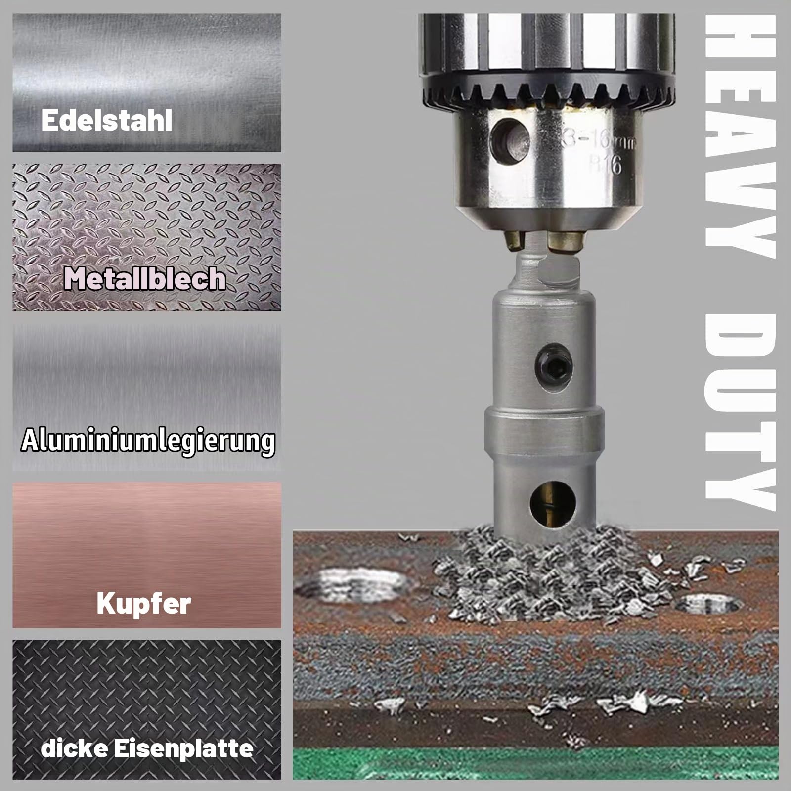10 Stück/Satz Lochsäge Set, 16–53mm Hartmetall Lochsägen Set, Lochbohrer für Metall, Edelstahl, Baustahl, Aluminium, Kupfer, Eisen, Kunststoff, Glasfaser