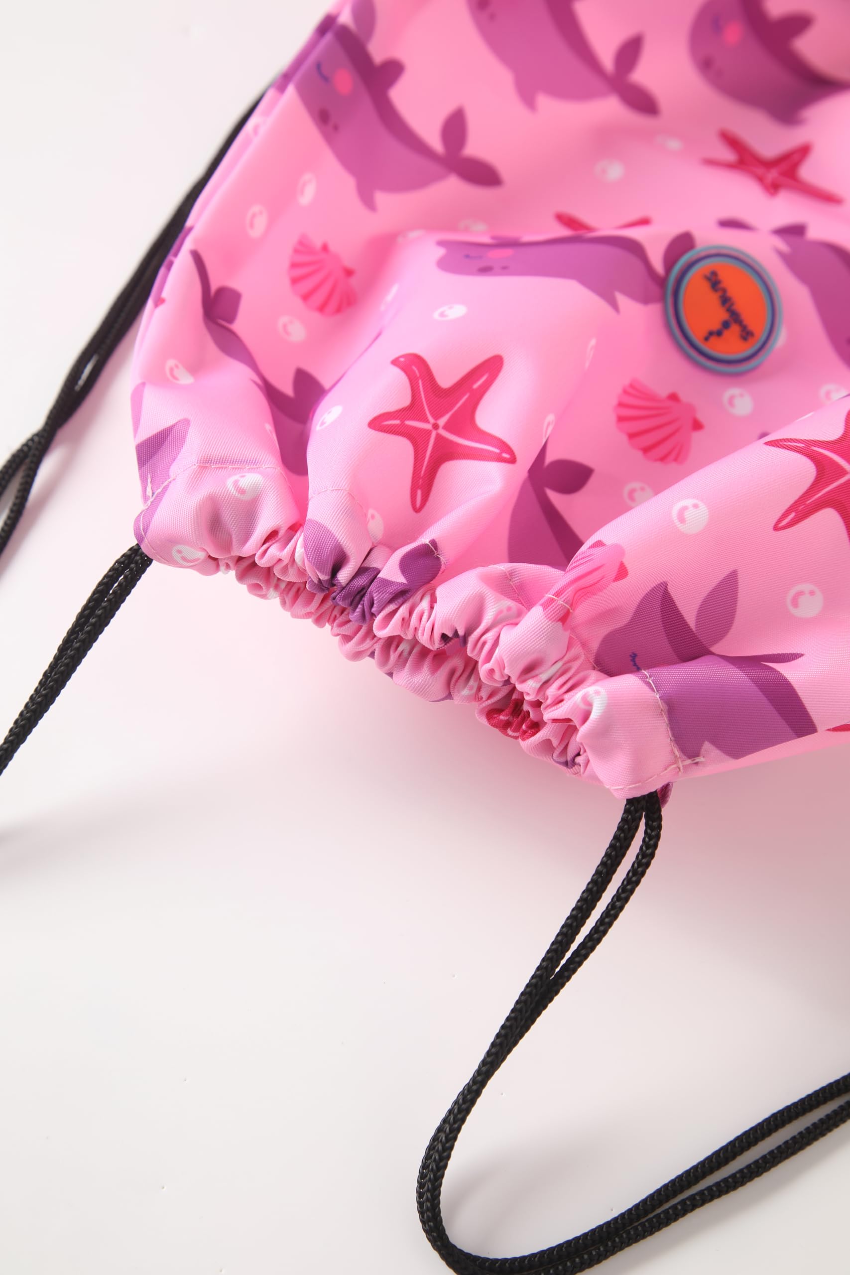 Swimbubs Kids PE Bag Drawstring Backpack – Baby & Toddler Swimming Bag for School, Sports & Swimming Lessons, Water-Resistant Gym Sack 40 x 30 cm (Pink Dolphin) — view 5