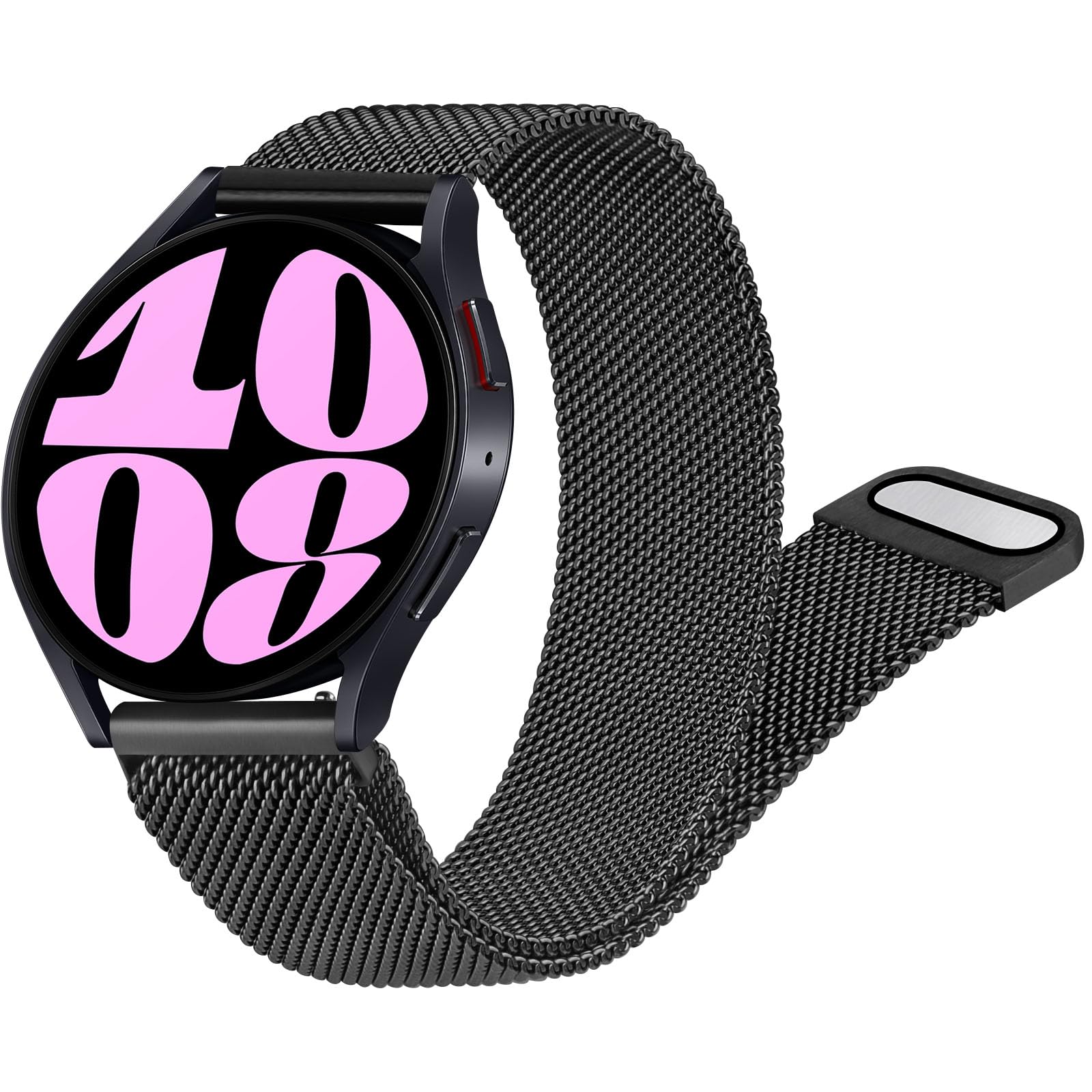 Oumida Strap Compatible with Samsung Galaxy Watch 6 Strap 40mm 44mm,Samsung Galaxy Watch 6 Classic Straps 43mm 47mm Women Men,20mm Stainless Steel Metal Replacement for Galaxy Watch 6/5/4(Silver)