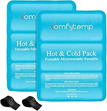 Comfytemp 2 Packs Large Ice Pack for Injuries, 27x37cm Reusable Gel Hot/Cold Pack with Straps for Back, Shoulder, Leg, Hip, Knee, Helps with Soothes Discomfort, Swelling, and Bruises
