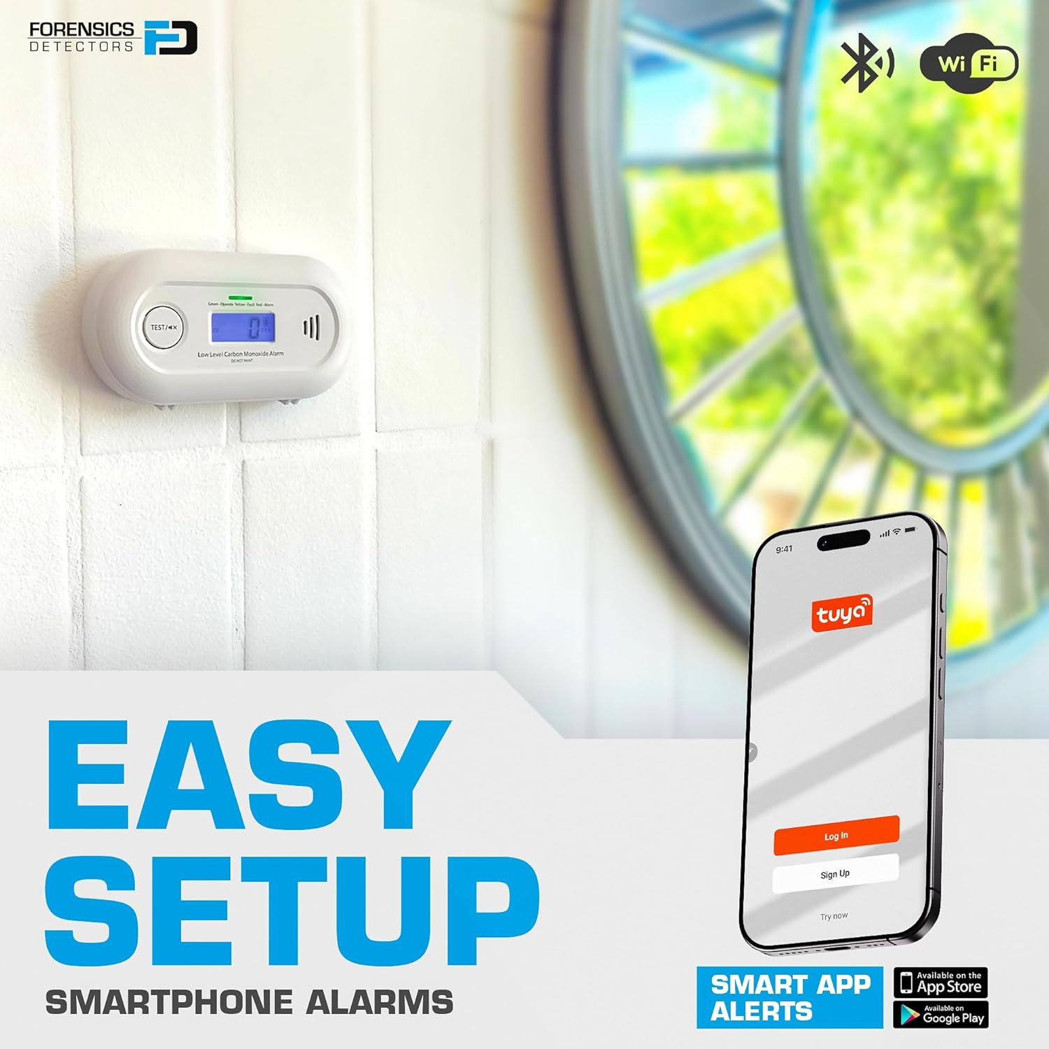 Fast Low Level CO Monitor by Forensics | Offices, Classrooms, Home, Retail | > 10ppm Display | 25ppm Alarm | (Upgraded Version 2.0)
