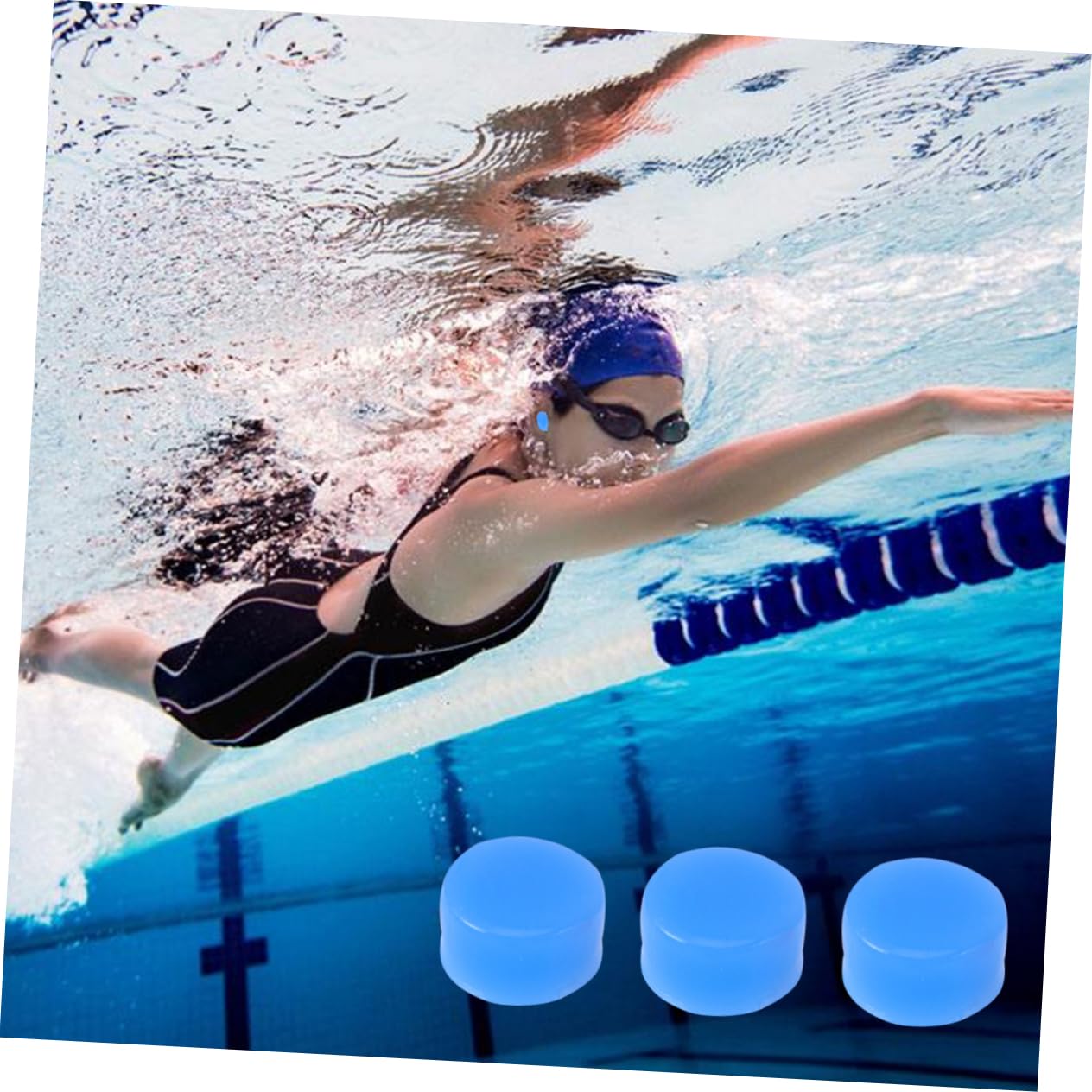 FRCOLOR 6 Pairs Silicone Diving Ear Plugs Waterproof for Swimming Soft Comfortable and Durable Underwater Ear Covers Cord