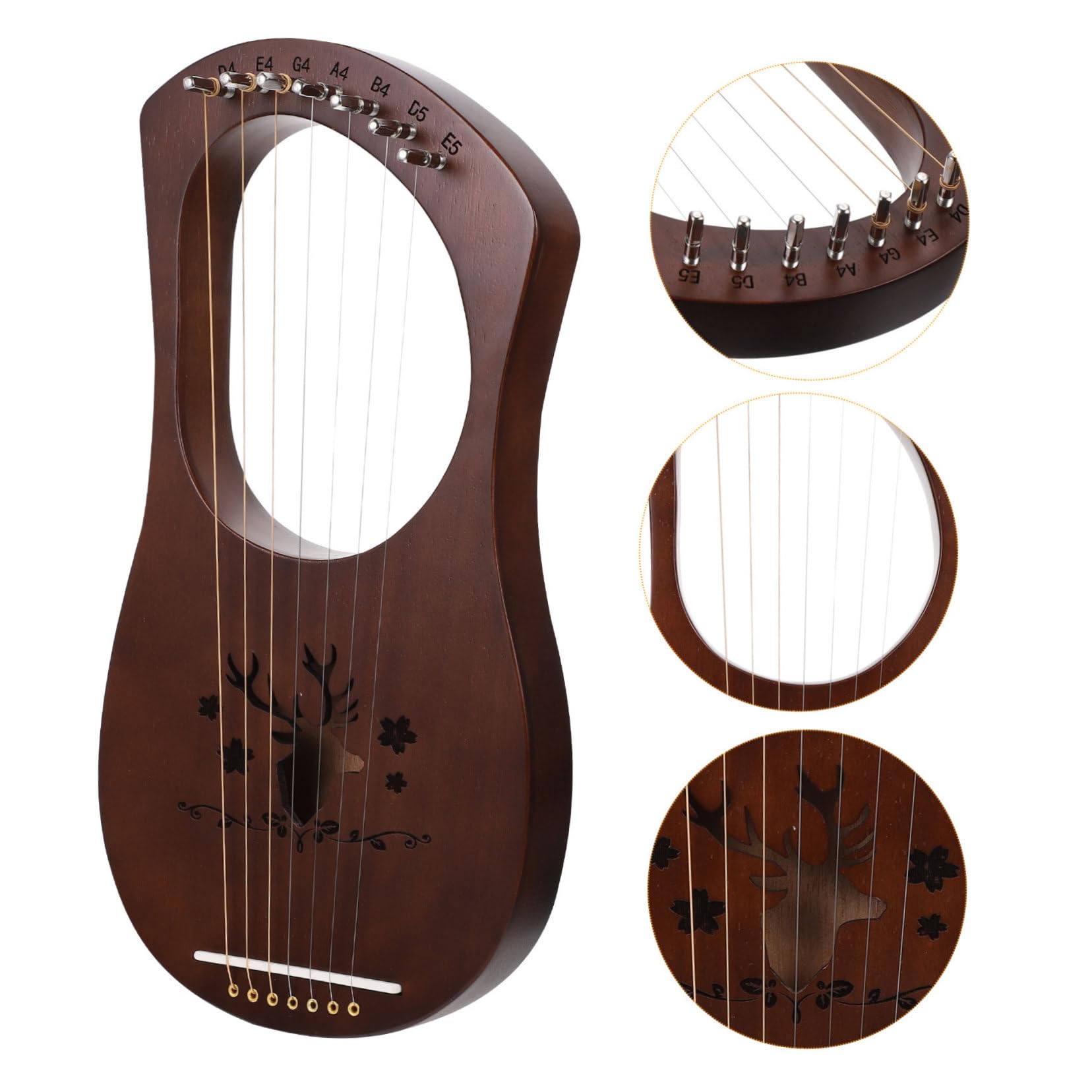 ibasenice Holzharfe Mit Saiten Tragbares Saiteninstrument Leierharfe Musikinstrument Für Anfänger Und Junge Mädchen