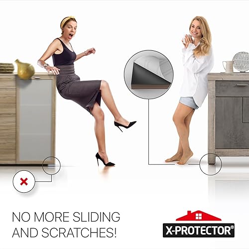 Miniatura 7 de X-Protector Almohadillas antideslizantes para muebles, 16 almohadillas cuadradas autoadhesivas antideslizantes de 2 pulgadas, color marrón para