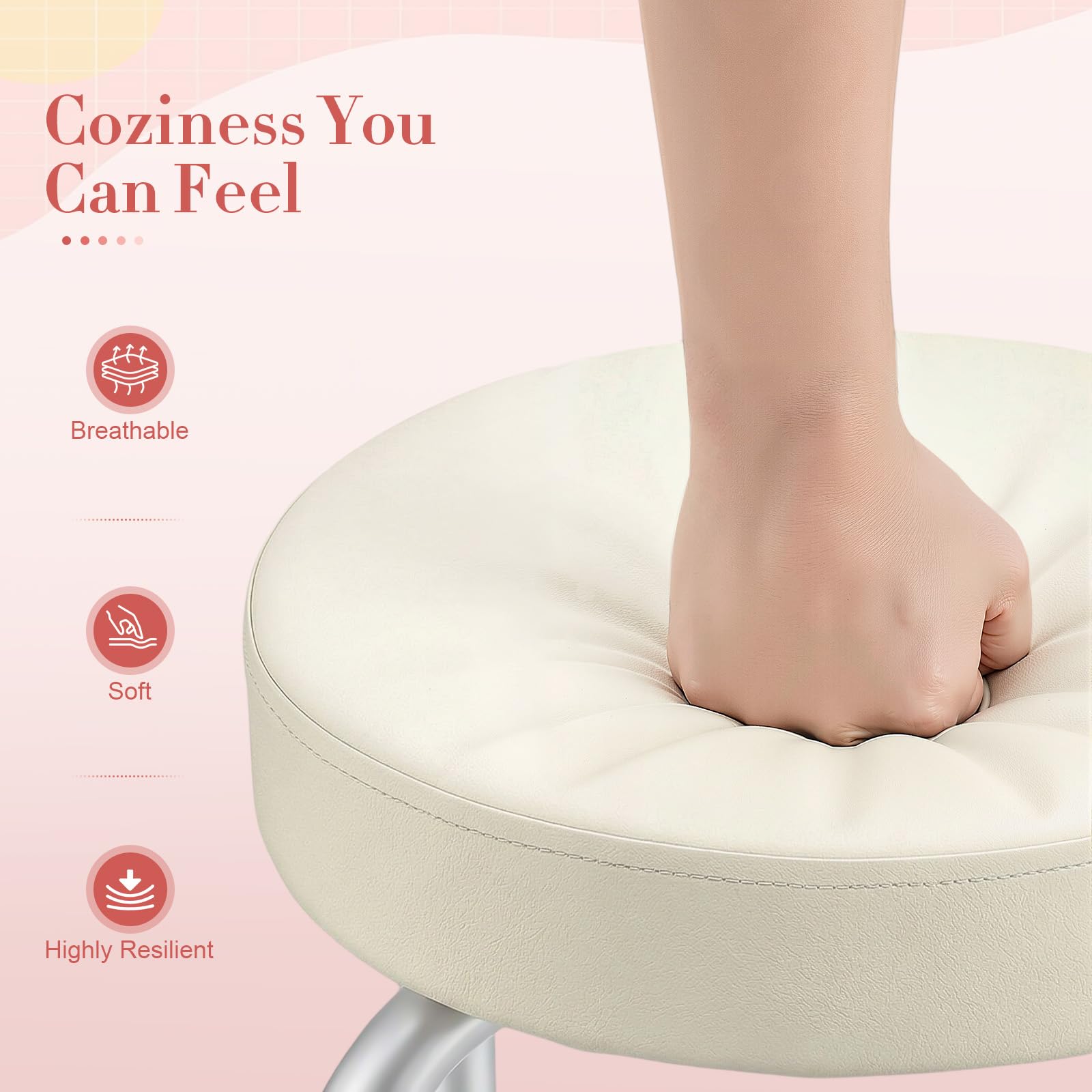 Taburete para Pedicura Reposapiés con Almohadilla Antideslizante para Salón de Belleza