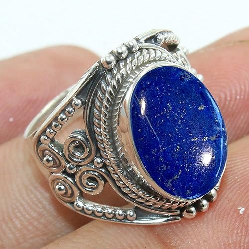 Miniatura 26 de Anillo de plata esterlina 925 para mujer y piedras preciosas naturales, anillo de compromiso de plata de ley, juego de bisel de piedra natal