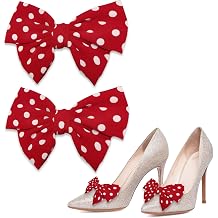 ASTIMESA 2 Pieces Satin Bow Shoe Clips, Detachable Big Shoe Charms Bow, Decorative Bow Shoe Buckle Decoration Accessories for Women High Heels Dress wedding