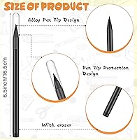 Vista 2 de Marsui 40 piezas de lápiz eterno, lápiz indeleble para siempre, lápiz eterno con borrador, estético, reutilizable para escritura, dibujo, hogar