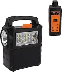 Gerador Solar Estação de Energia Portátil Multifuncional com Iluminação Integrada e Painel para Reserva Residencial Emergência Camping Viagem RV Pesca