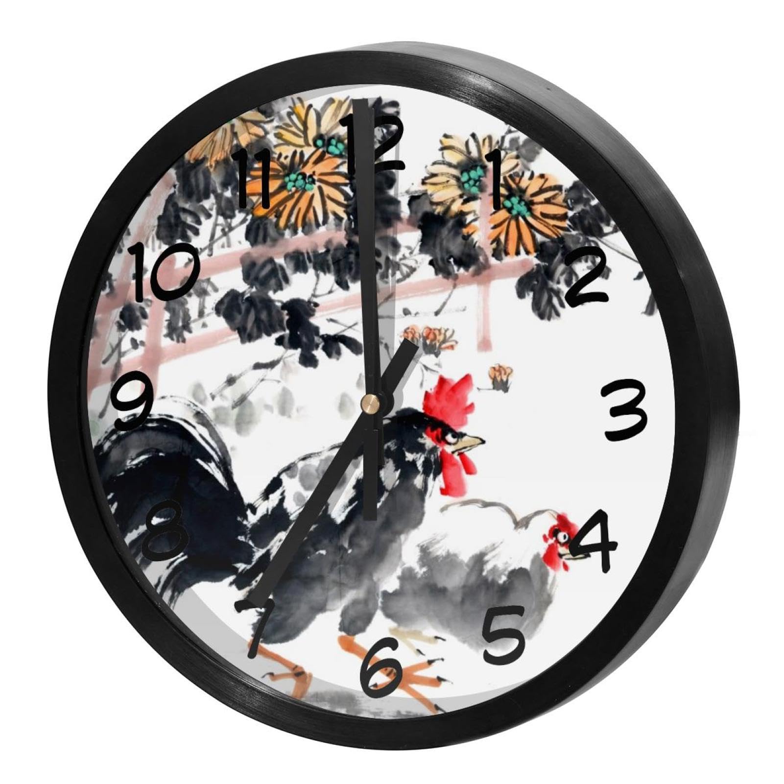 Horloge murale sans tic-tac ronde et silencieuse à piles pour une concentration totale
