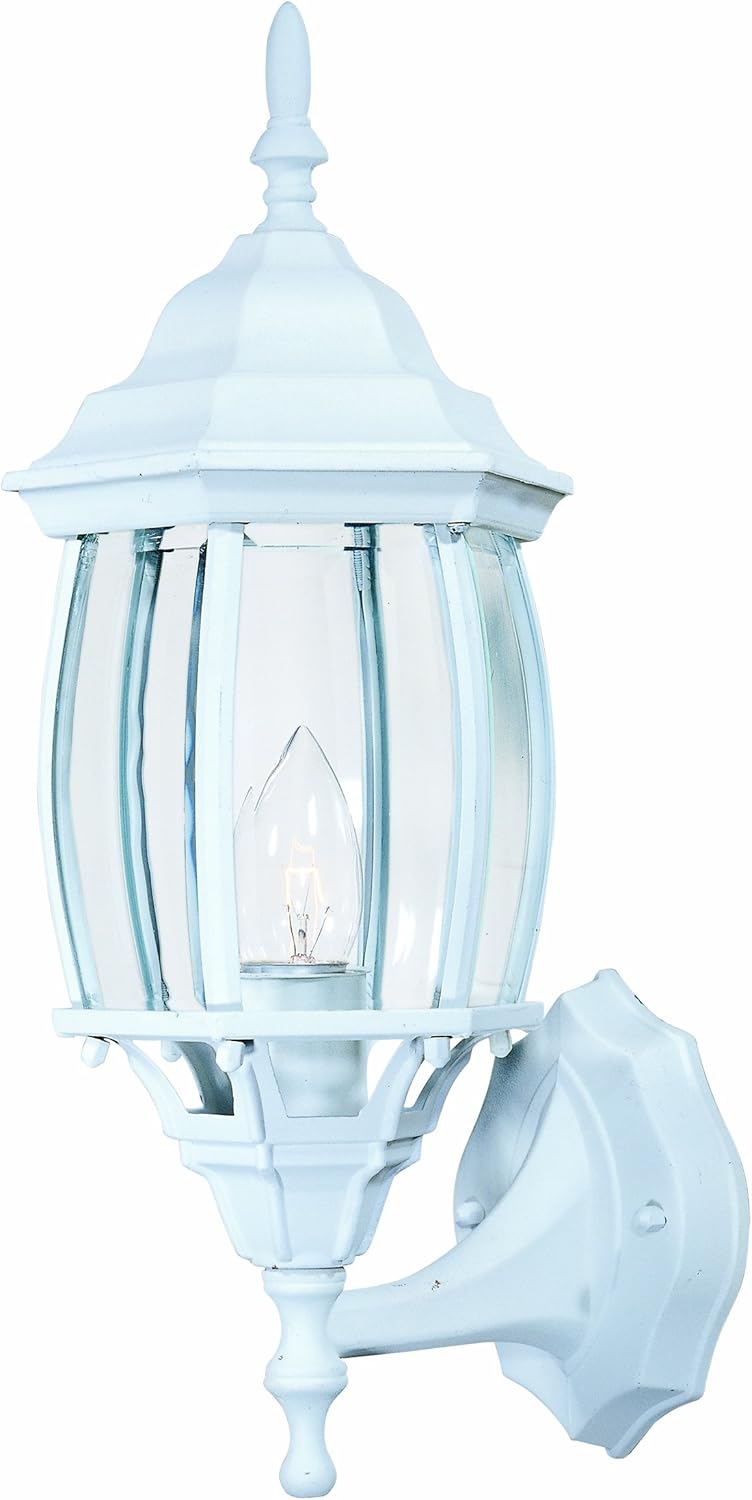 Park Madison Lighting PMO95430 1 Light Cast Aluminum Outdoor Wall Fixture with Curved Clear