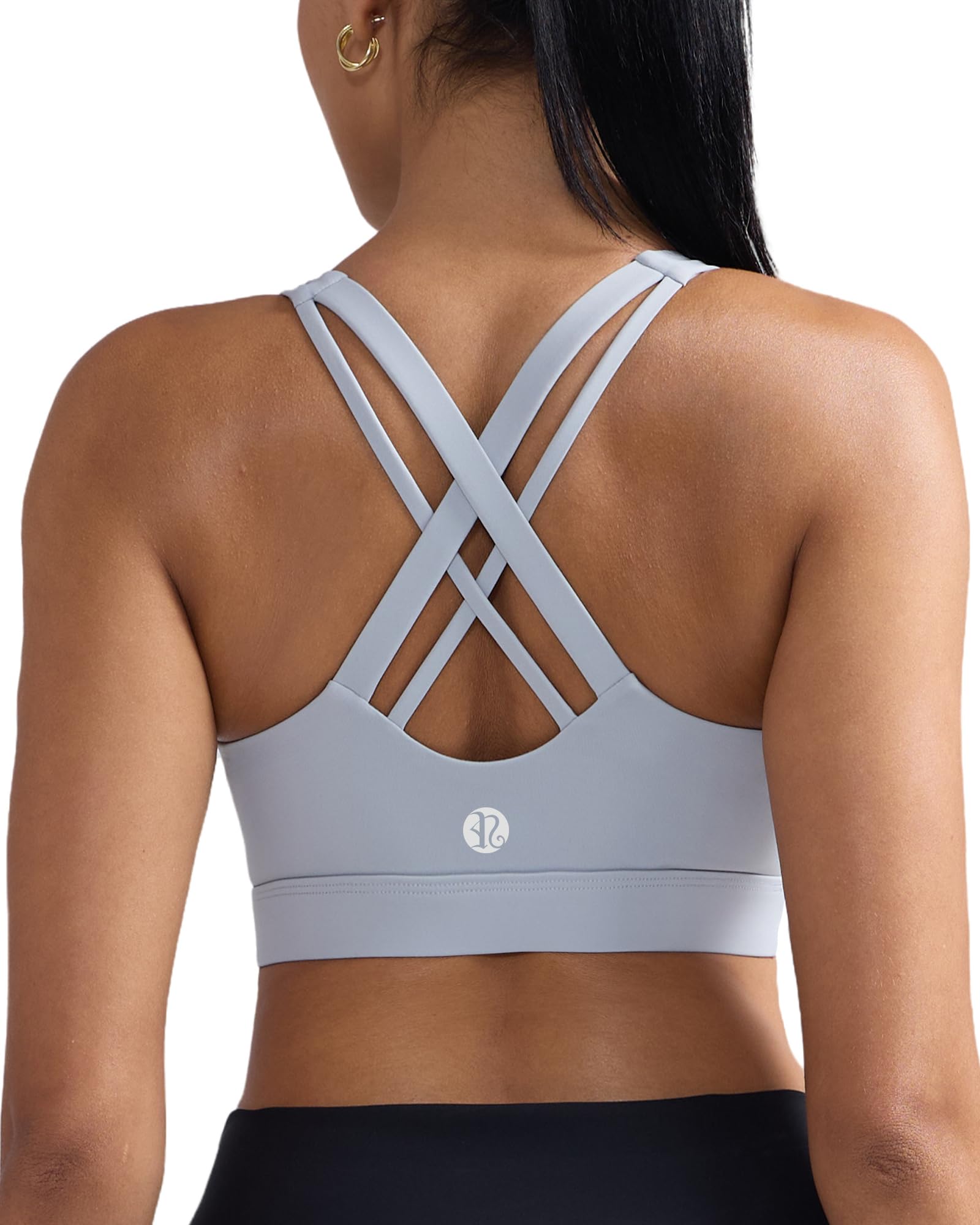 RUNNING GIRL Adjustable Straps High Impact Sports Bras with Sewn in Pads