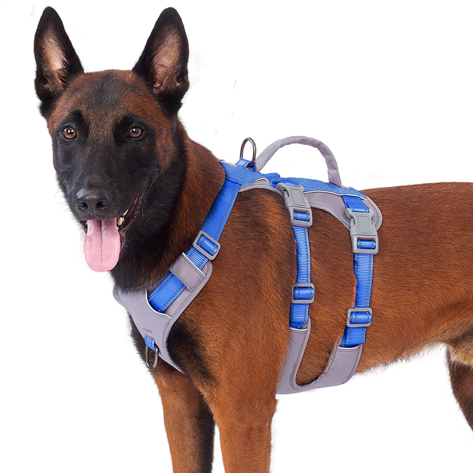 Huntboo Escape Proof Dog Harness Medium, Anti-Pull Dog Harness with Handle, Breathable, Adjustable, Reflective Dog Harnesses