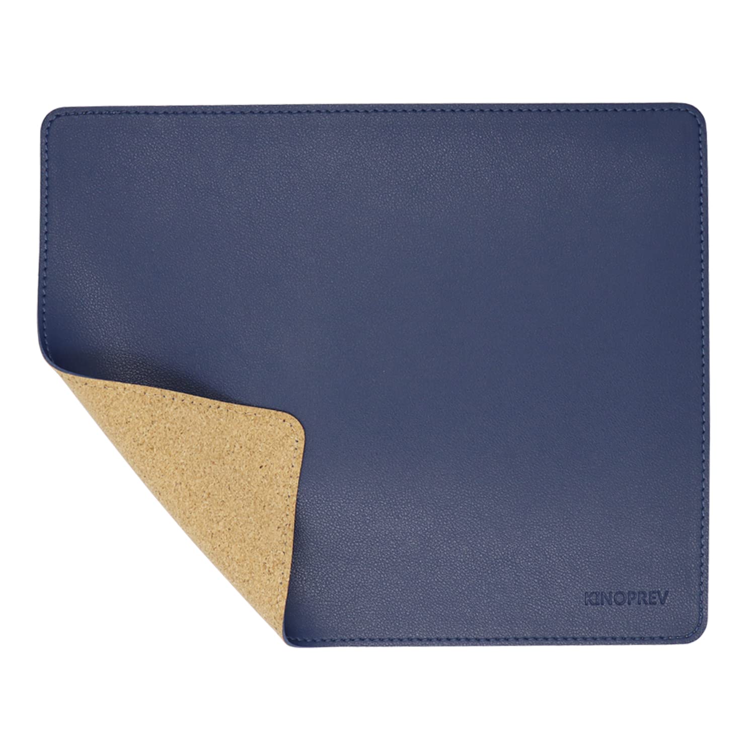 KINOPREV Leather Mouse Pad - Wood Mouse Pads with Stitched Edge,PU Non-Slip Mouse Mat,Double Side Mousepad,Waterproof Gaming Mouse Pad for Desk,Laptop