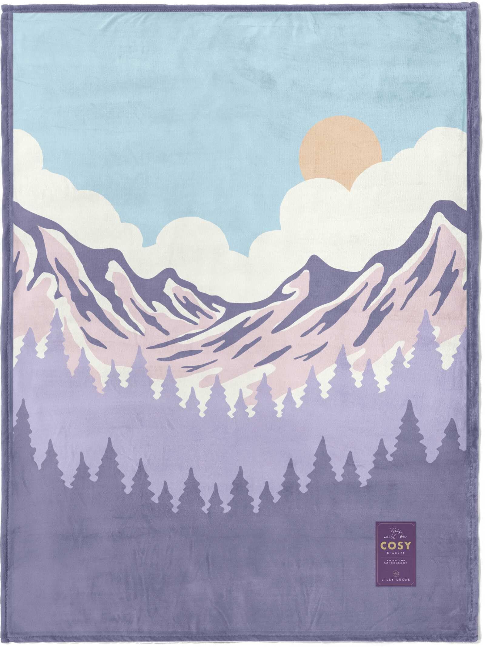 Green Valley Fleecedecke 'Mountain Hug': Herrlich weiche Kuscheldecke (130 x 170 cm) mit Bergsilhouette und dem Gefühl von Green Valley in jeder Faser - by Lilly Lucas