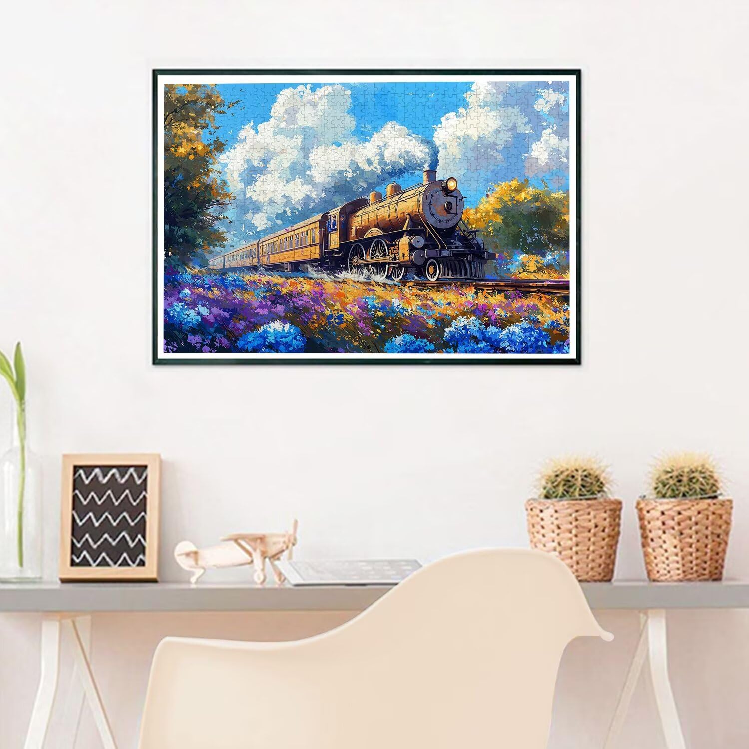 Puzzle 3000 sztuk dla dorosłych, drewniane puzzle pociąg dla dorosłych, trudne drewniane łamigłówki, rodzinne gry edukacyjne, łamigłówki z pudełkiem na prezent do dekoracji domu prezent dla kobiet
