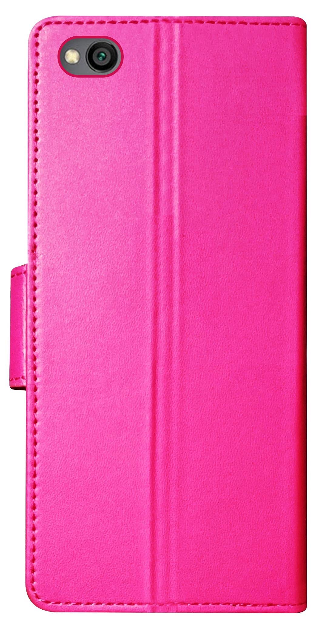 Sales Express Artificial Leather Flip Cover for Redmi Go (Pink)