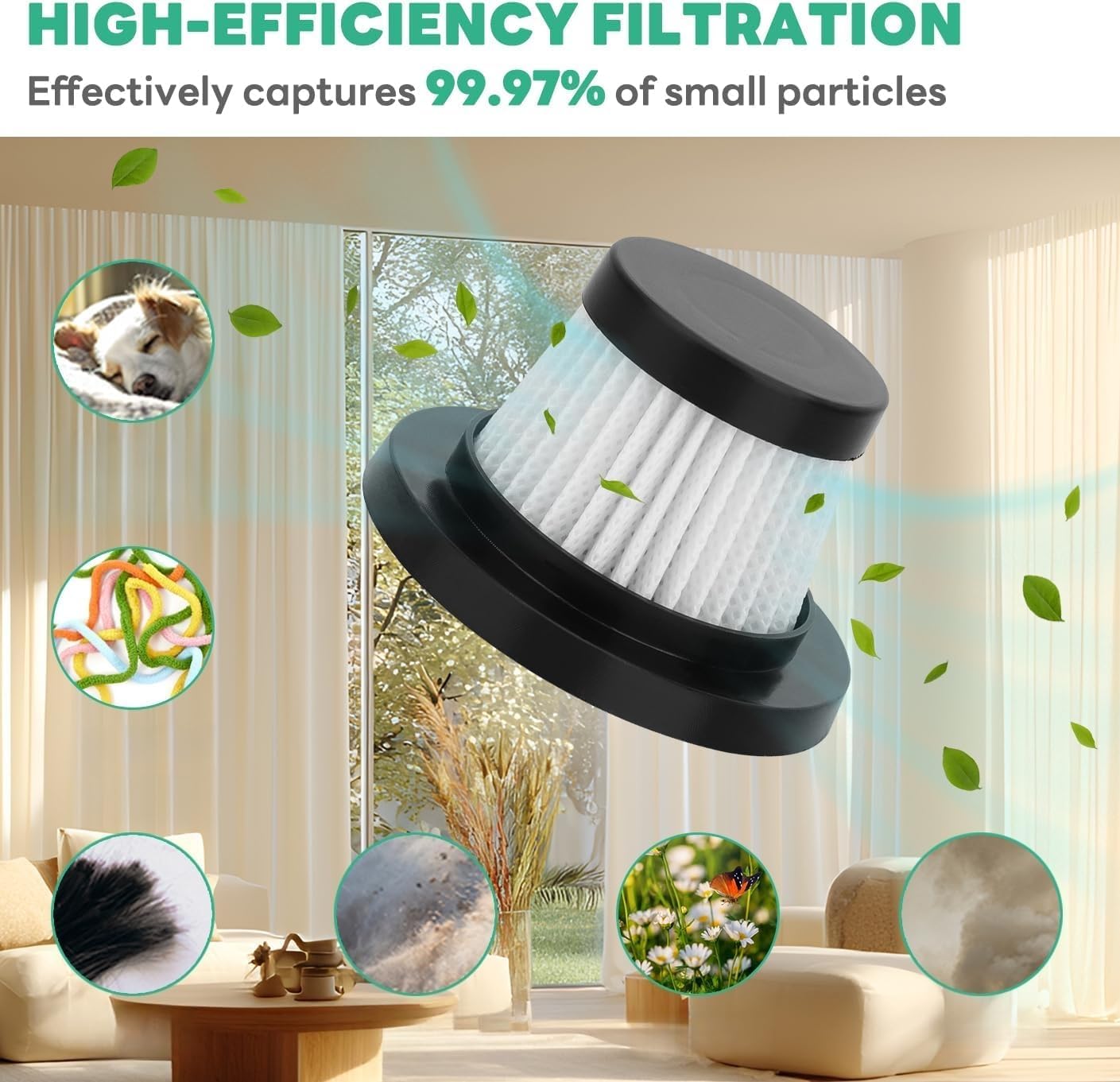 Vacuum Filters Replacement: for Vacuum Cleaner as Seen on TV, Washable Hepa Filter for Compact Cordless Vacuum, High Efficiency Filters for Vac (12 Pack) - Image 3