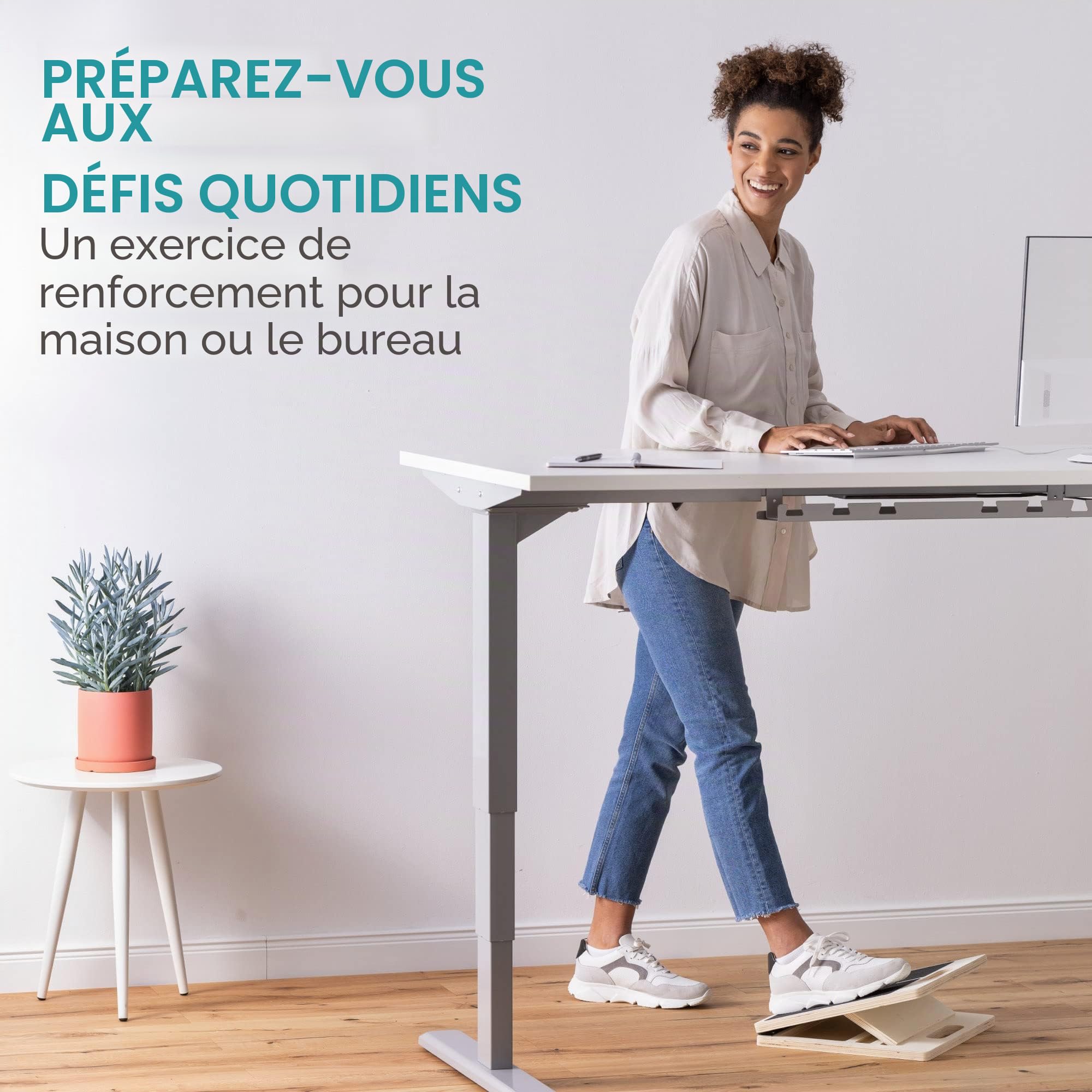 Navaris Planche Inclinée en Bois - Plateforme Etirement Mollets & Chevilles Ajustable pour Tous les Âges - Plan Incliné Reeducation Mollet - Pour Coureurs & Autres Athlètes