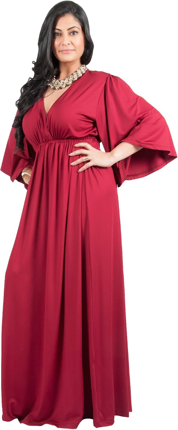 kimono sleeve maxi dress plus size