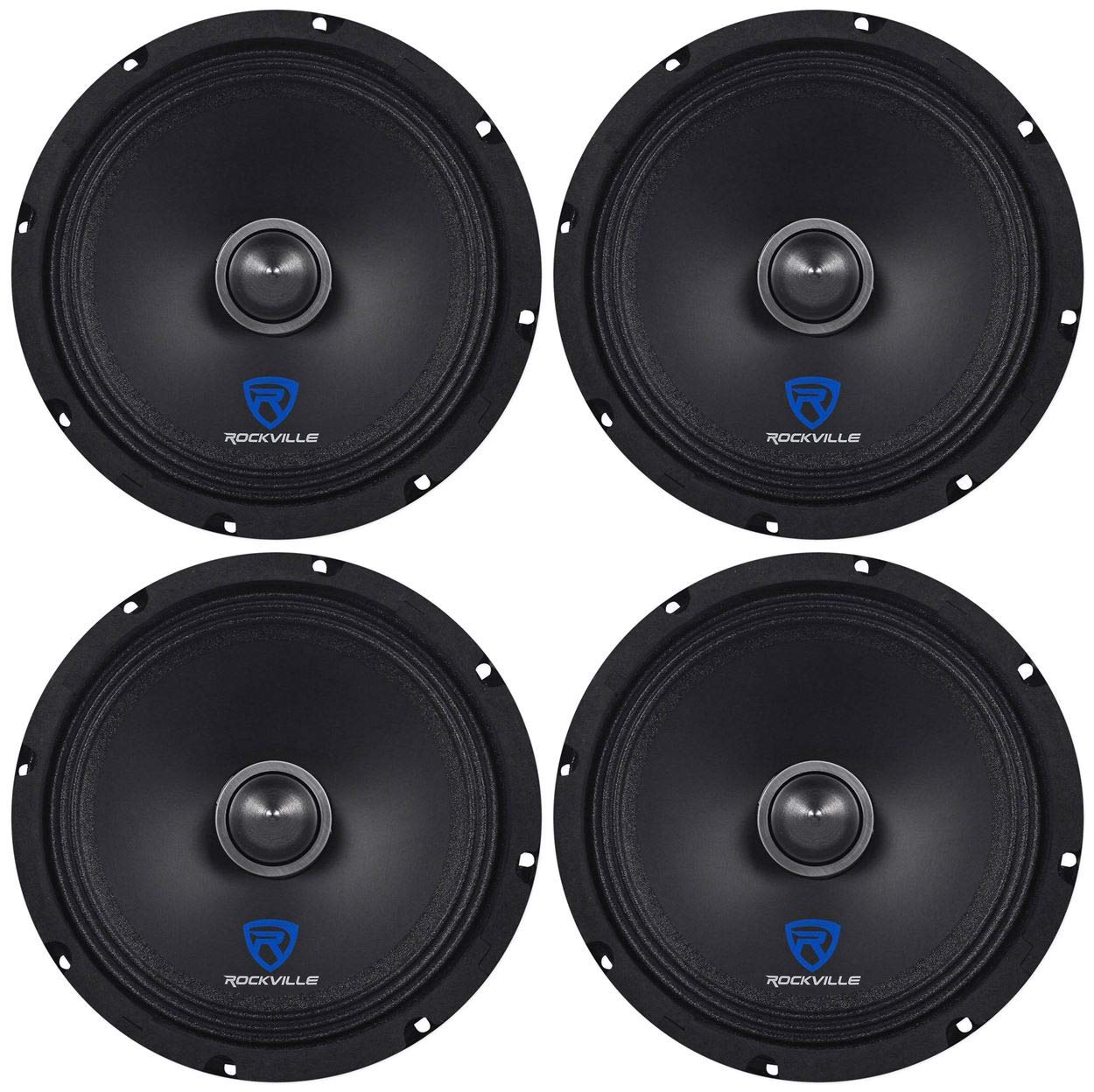 Rockville (4) RXM88 8" 500w 8 Ohm Mid-Range Drivers Speakers, Made w/Kevlar Cone