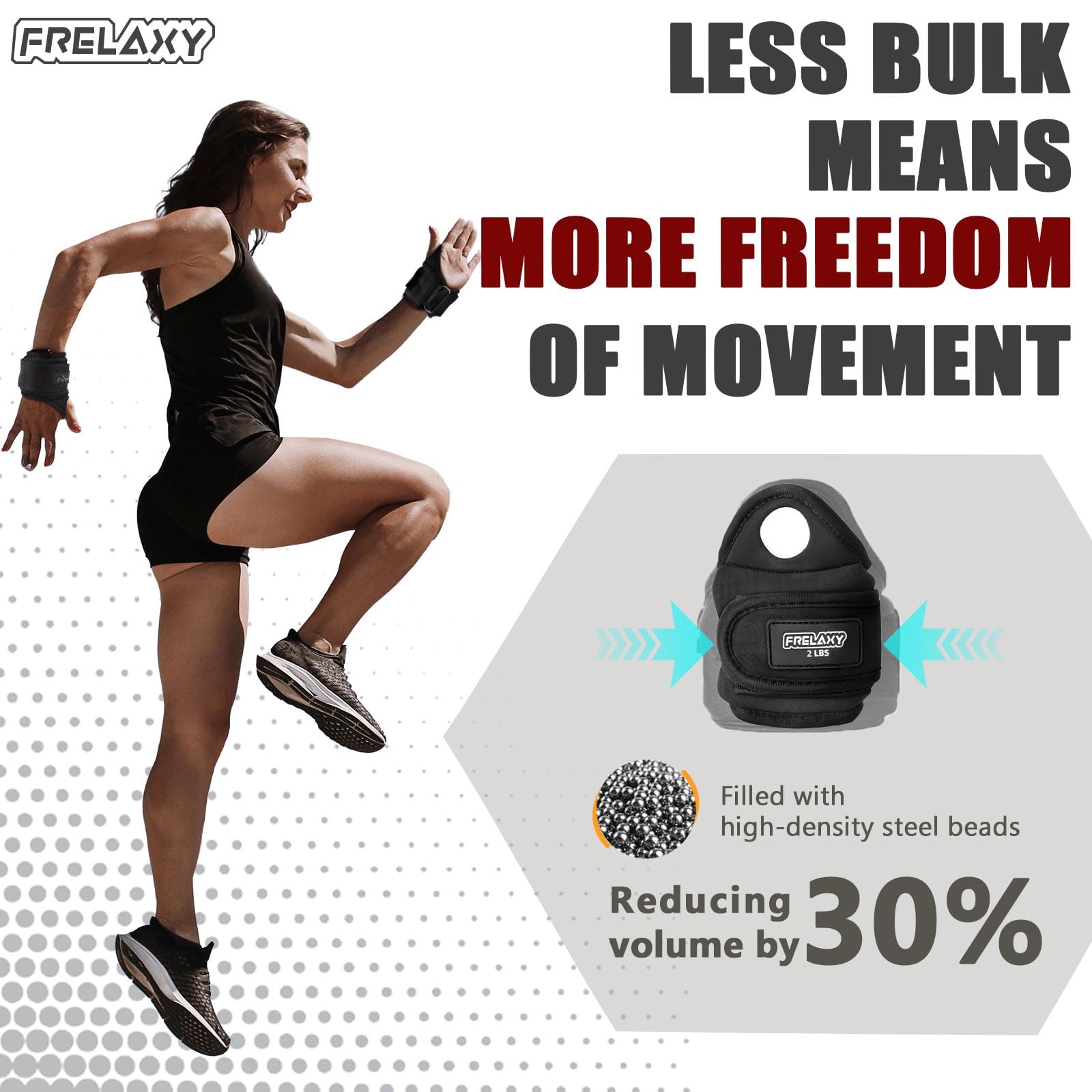 Frelaxy Pesas de muñeca con cierre de trabillas para el pulgar para hombres y mujeres, 1 libra x 2 2 libras x 2 3 libras x 2 pesas de tobillo guantes con peso para correr, entrenamiento de fuerza,