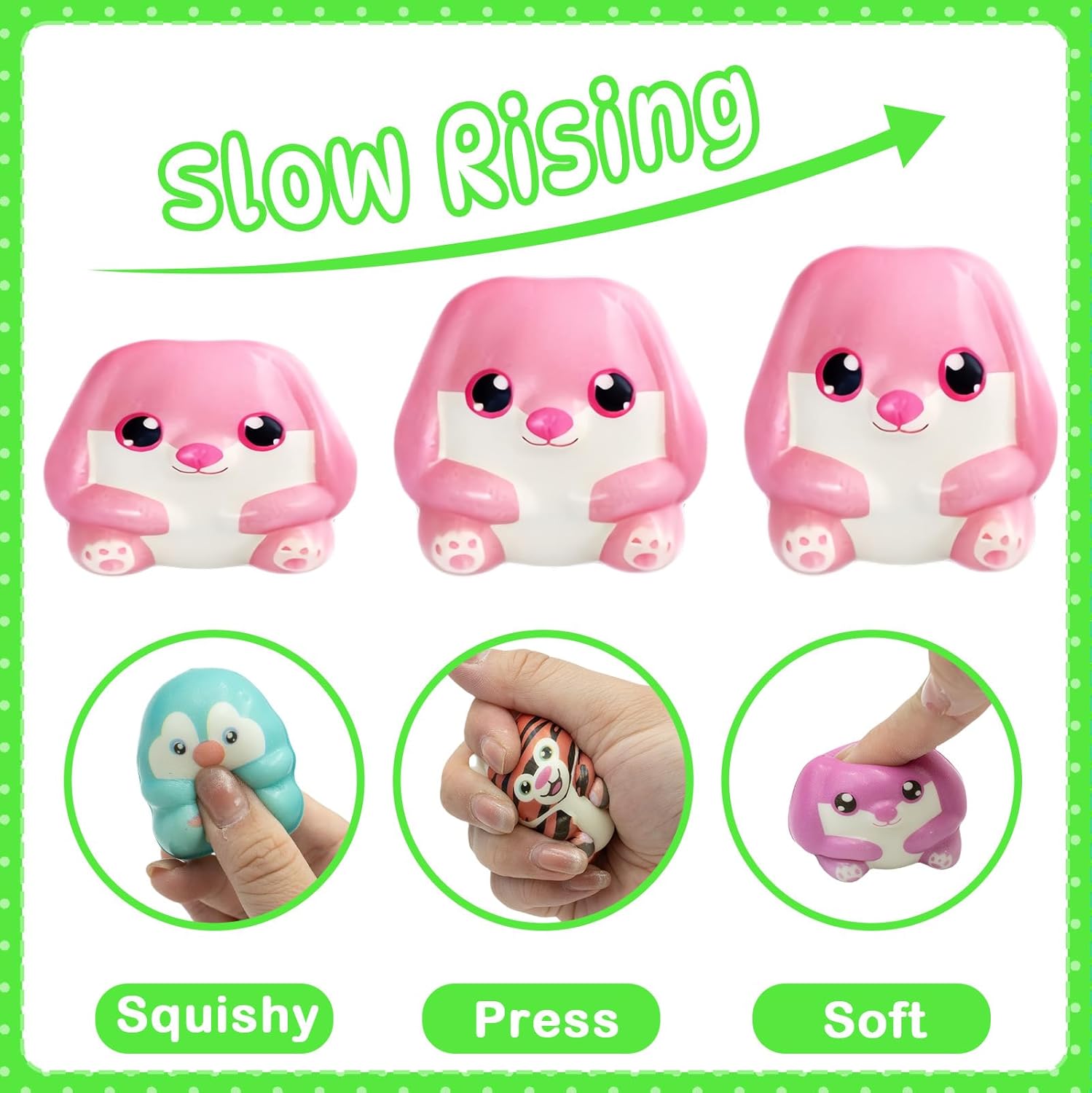24 Pack Easter Egg Filled Slow Rising Squishy Toys, Colorful Animal Squishy Easter Egg Fillers Bulks for Kids Toddlers Teens Boys Girls Easter Basket Stuffers Hunt Easter Party Favor