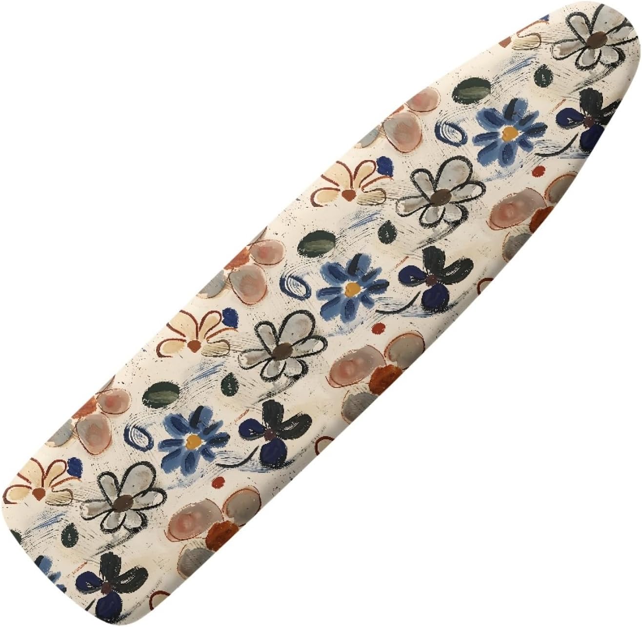 Flowers Ironing Board Cover,16"x55" Standard Ironing Board Cover with Elastic Edge and Hook and Loop Fasteners, Scorch & Stain Resistant, Polyester Home Ironing Board Covers, Natural Floral