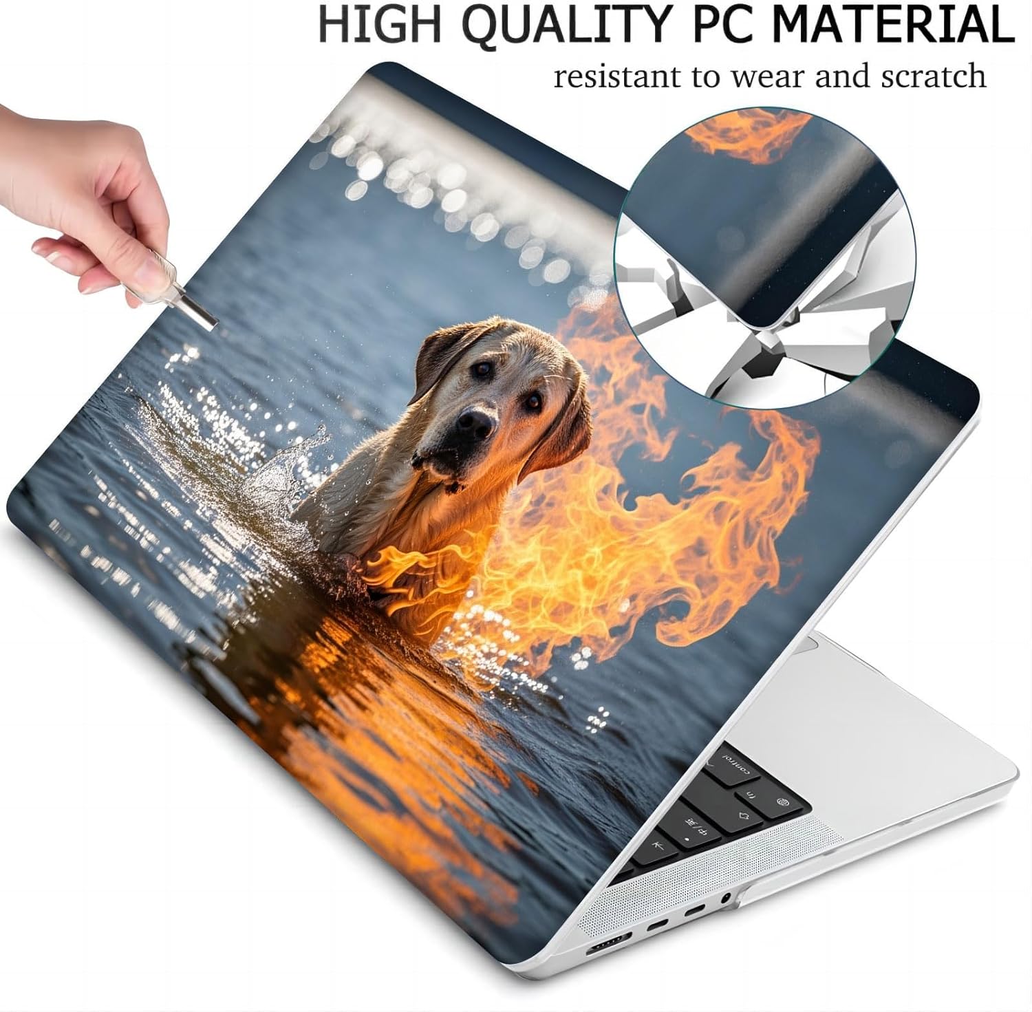 Compatible with MacBook Neo 13-inch, Hard Shell Case with Keyboard Cover and Screen Protector (A3404 A18 Pro chip, 2026 Release) - Golden Retriever MC21965