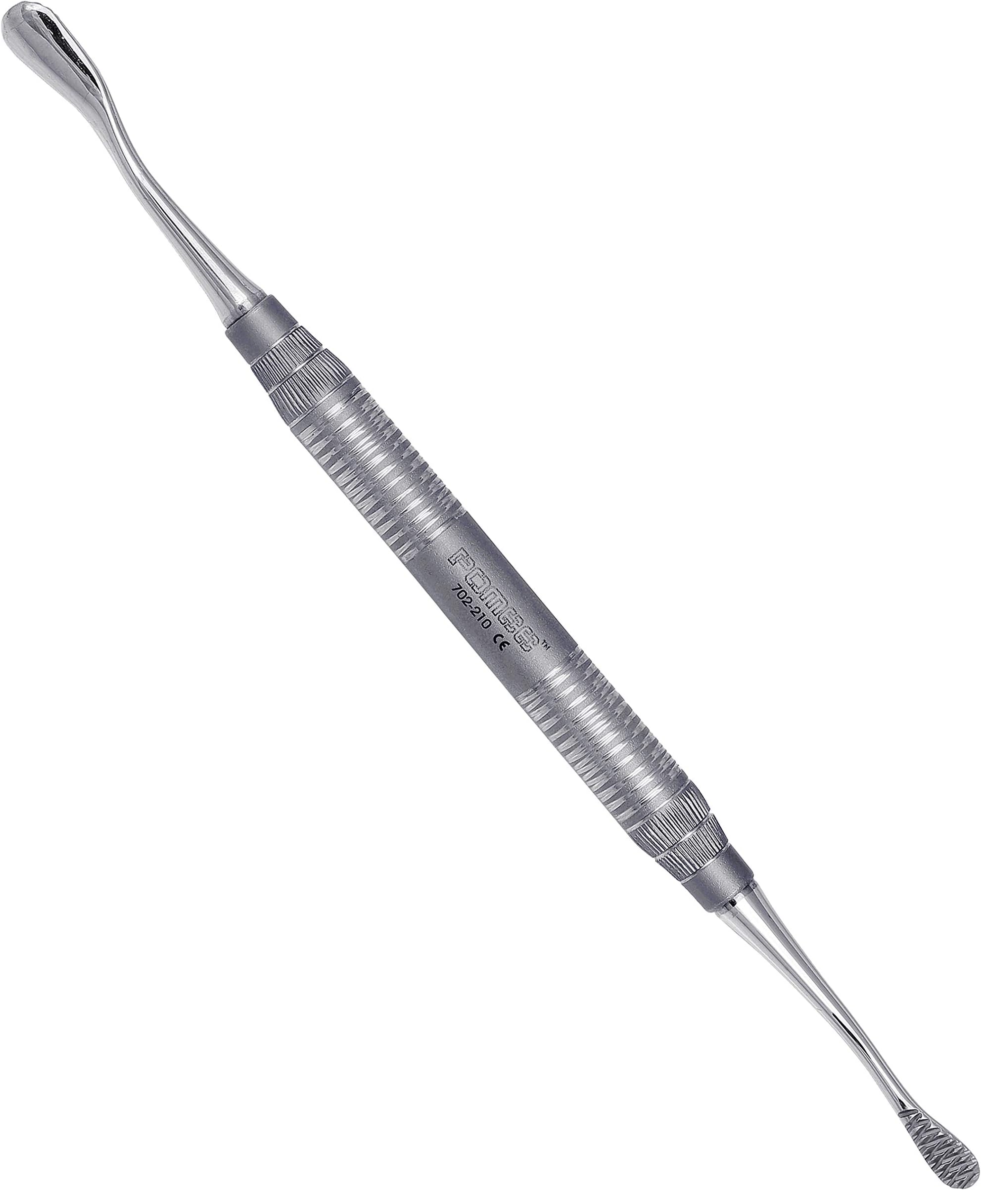 Pomee USA 702-210 Miller Bone File #21, Double-Ended with Horizontal & Cross-Cut Grooves, 9.5 mm Hollow Handle, Ultra-Light Surgical Instrument for Bone Contouring in Dental Procedures