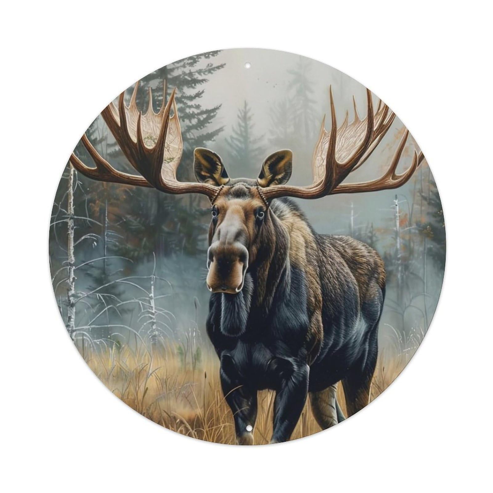 Animal Elk in The Grasslands Metal Tin Sign
