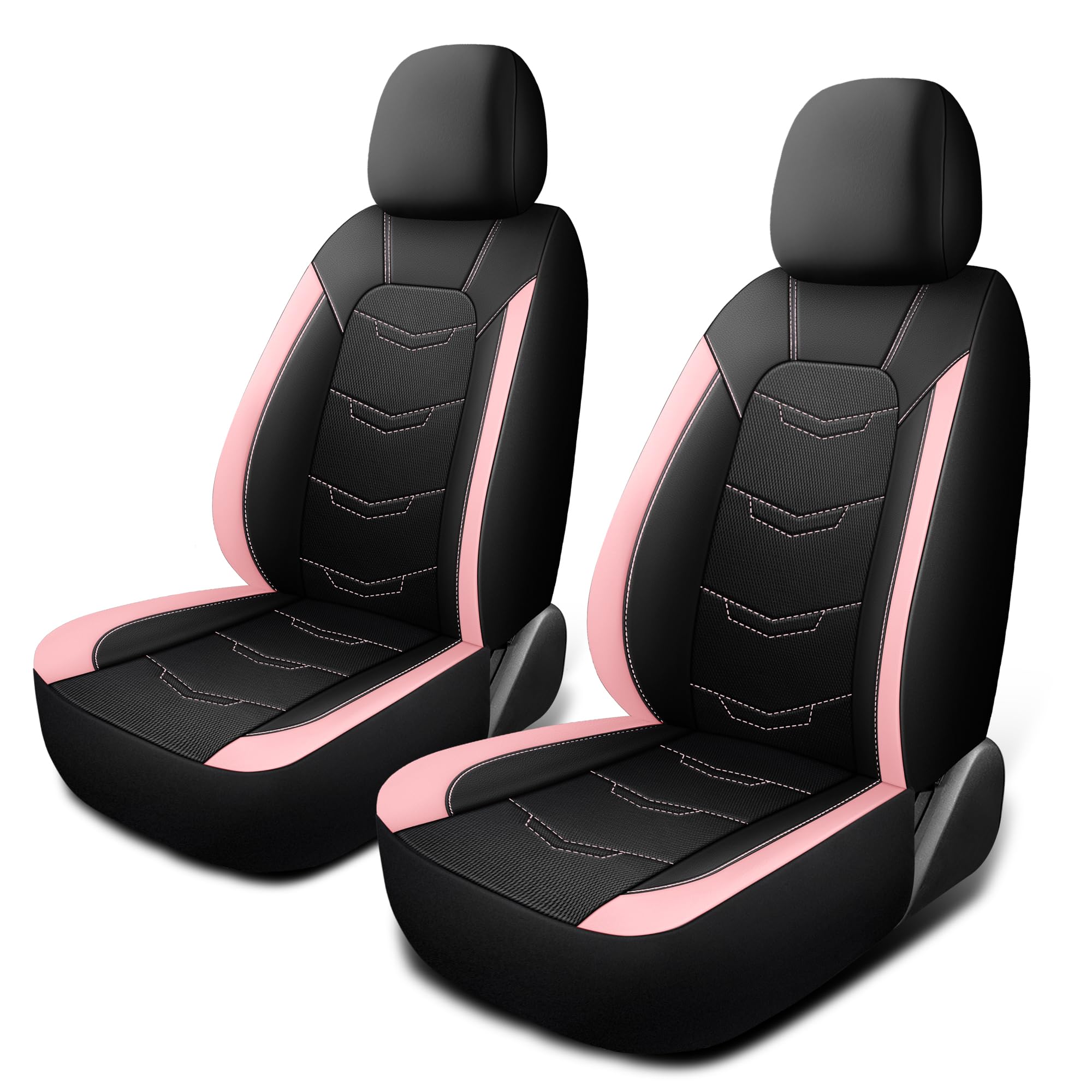 HChengkikz Pink Seat Covers,Sport and Breathable Seat Covers, Anti-Slip Universal Fit Automotive for Cars Sedan SUV and Truck(2 Pieces,Front Seat,