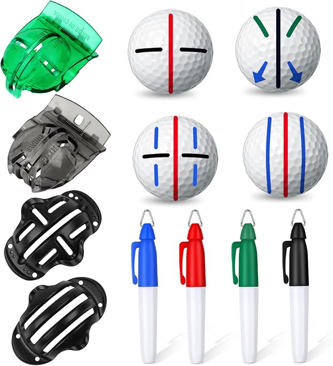 8 Pack Golf Ball Marker Liner Drawing Marker, 4 Golf Ball