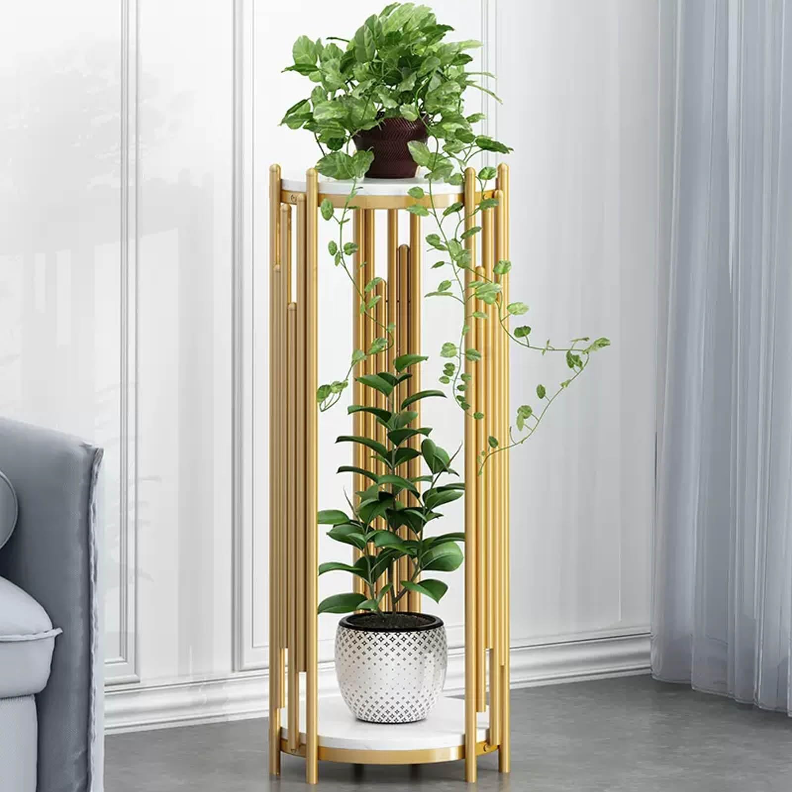 Support à plantes simple et tendance à deux étages pour décoration minimaliste