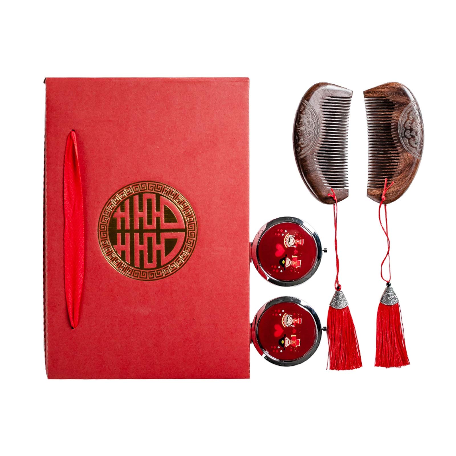 Espejos Maquillaje Hermoso Espejo de tocador Rojo Espejo de Maquillaje de Metal Reflejo cosmético Redondo Compacto Espejo portátil Regalo de Boda Personalizado Espejo de Maquillaje (Color : B)
