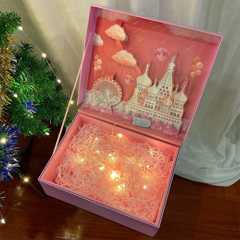 Etinga Paquete de 10 luces de hadas que funcionan con pilas, 10 LED en alambre de cobre plateado de 3.3 pies, para caja de regalo de flores, decoración de boda, fiesta, Navidad (blanco cálido, paquete
