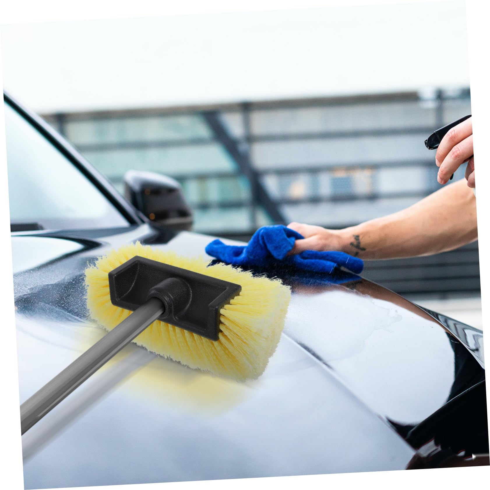 Zerodeko Tragbare Weiche Abs mit Abnehmbarem Bürstenkopf Autowaschbürste PVC Borsten Vielseitig Einsetzbar für Autowäsche und Praktische Handhabung
