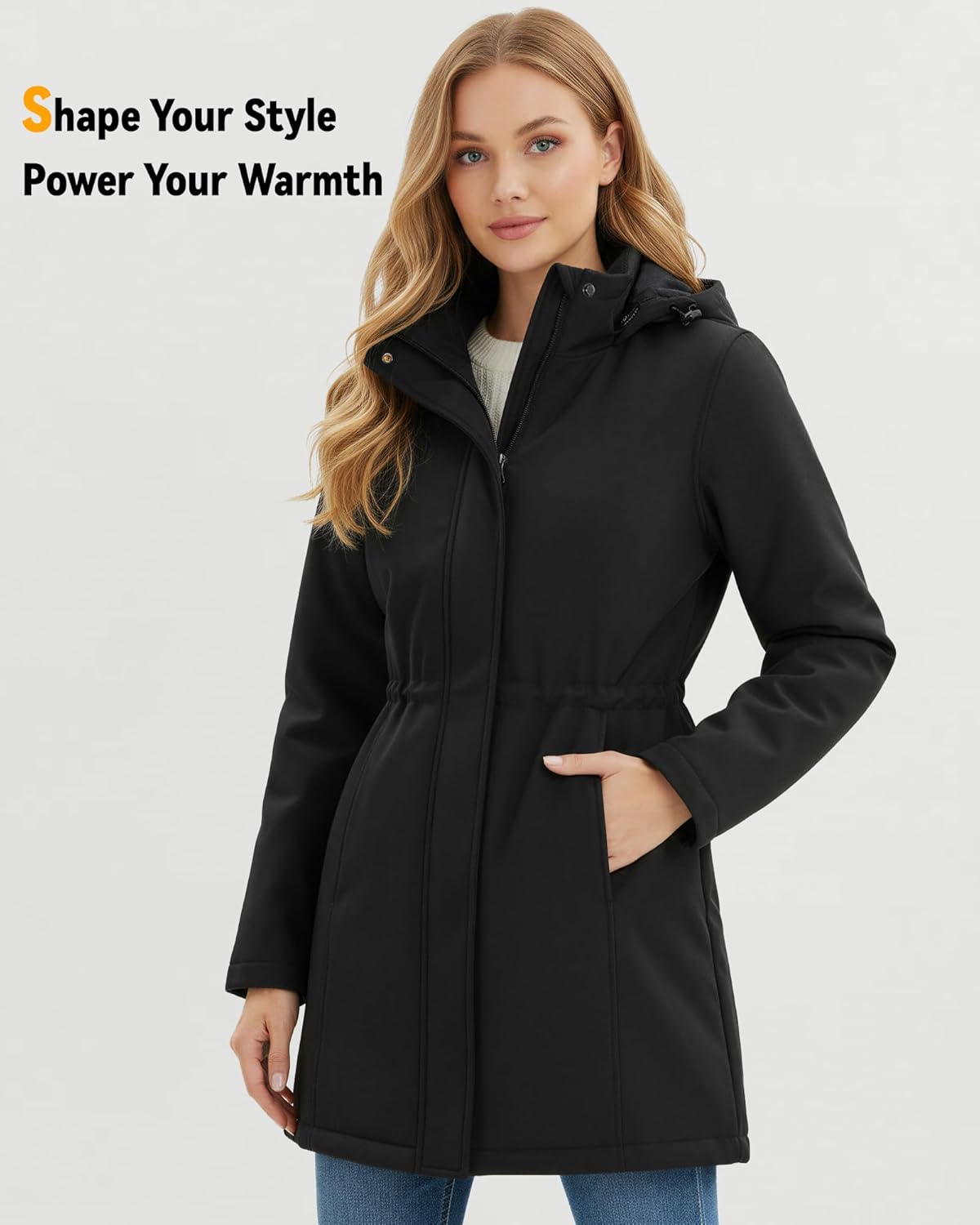 Wulcea Graphene Heated Softshell Jacket for Women 12V Fast Charge 18400mAh Large Capacity - Image 5