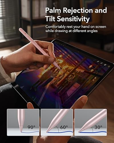 Miniatura 7 de ESR Lápiz óptico para iPad, lápiz magnético de carga inalámbrica para iPad, lápiz digital Pro con sensibilidad de inclinación y rechazo de palma