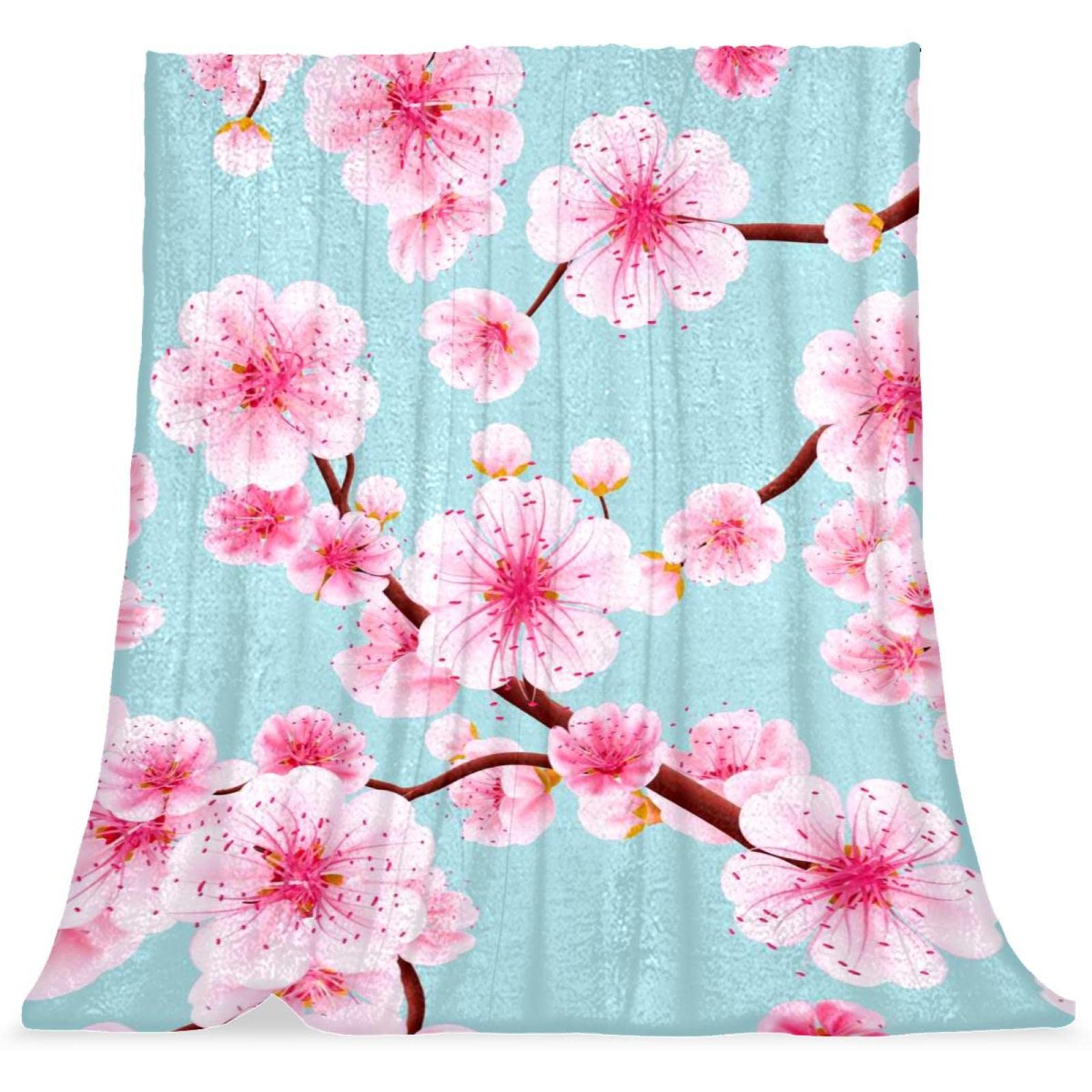 Couverture de lit japonaise rose fleur de printemps pour envelopper les enfants de douceur