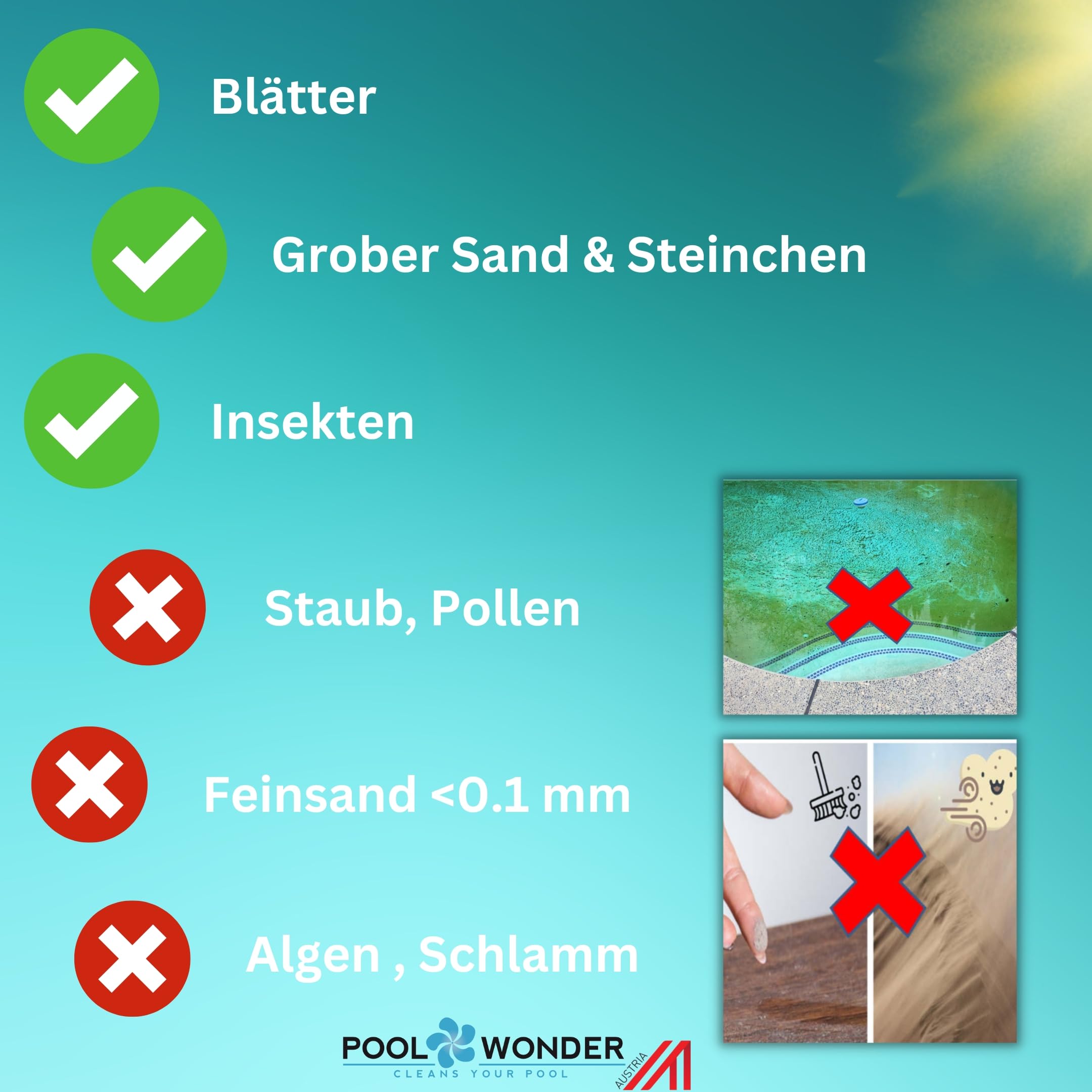 Li-Ionen Akku Poolsauger Poolwonder V2 Poolreiniger Made in Austria