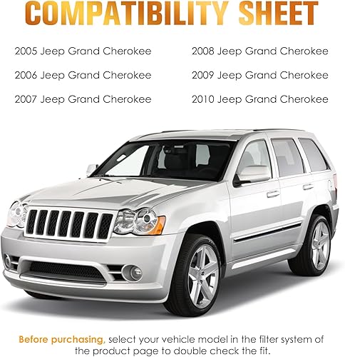 Miniatura 5 de Espejo calefactable para el lado izquierdo del conductor para Jeep Grand Cherokee 2005 2006 2007 2008 2009 2010 repuesto para 5142875AA
