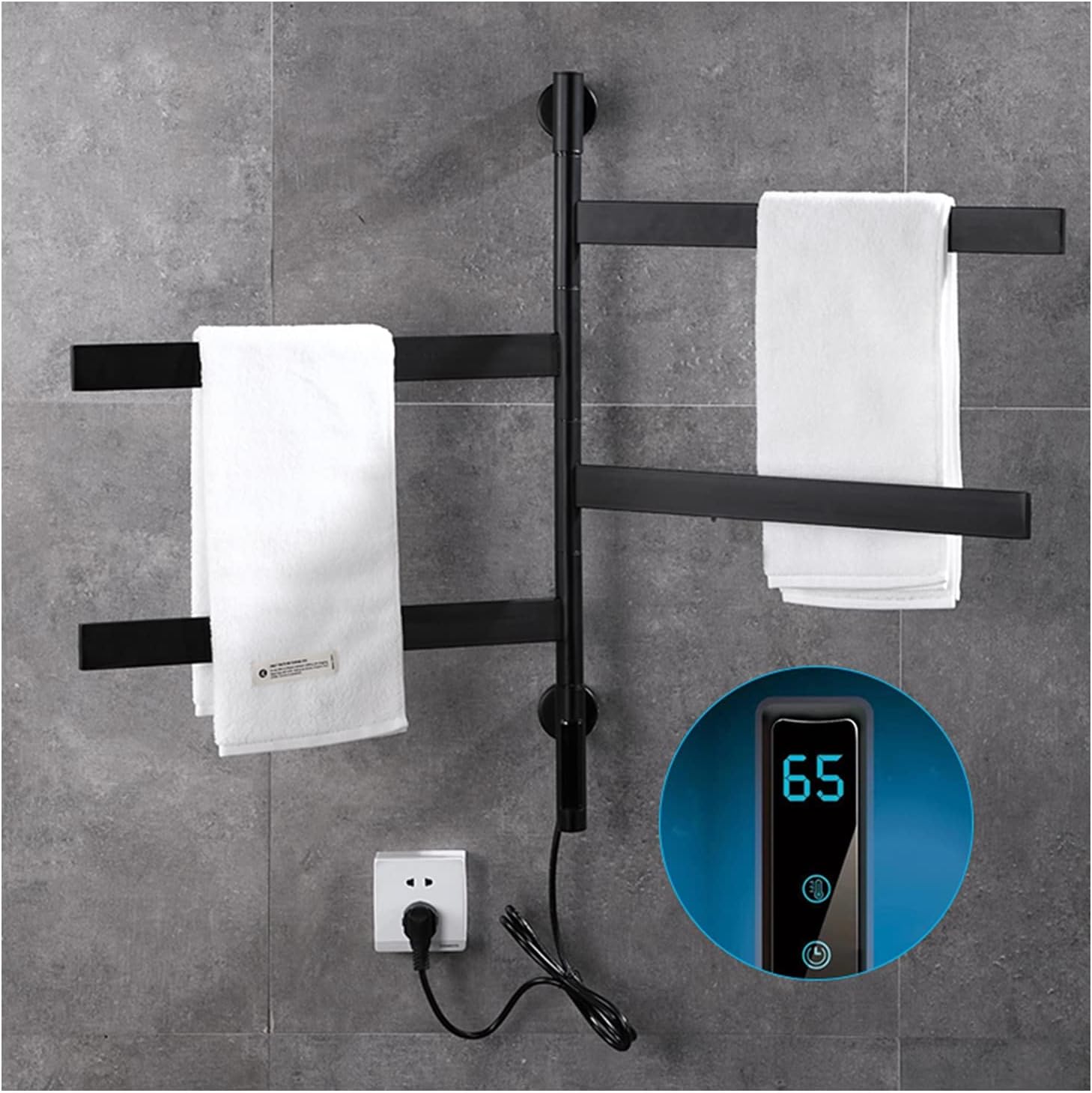 Electric Towel Heated Towel Warmer Rack, 4 Bars Thermostatic Stainless Steel Heated Drying Rack