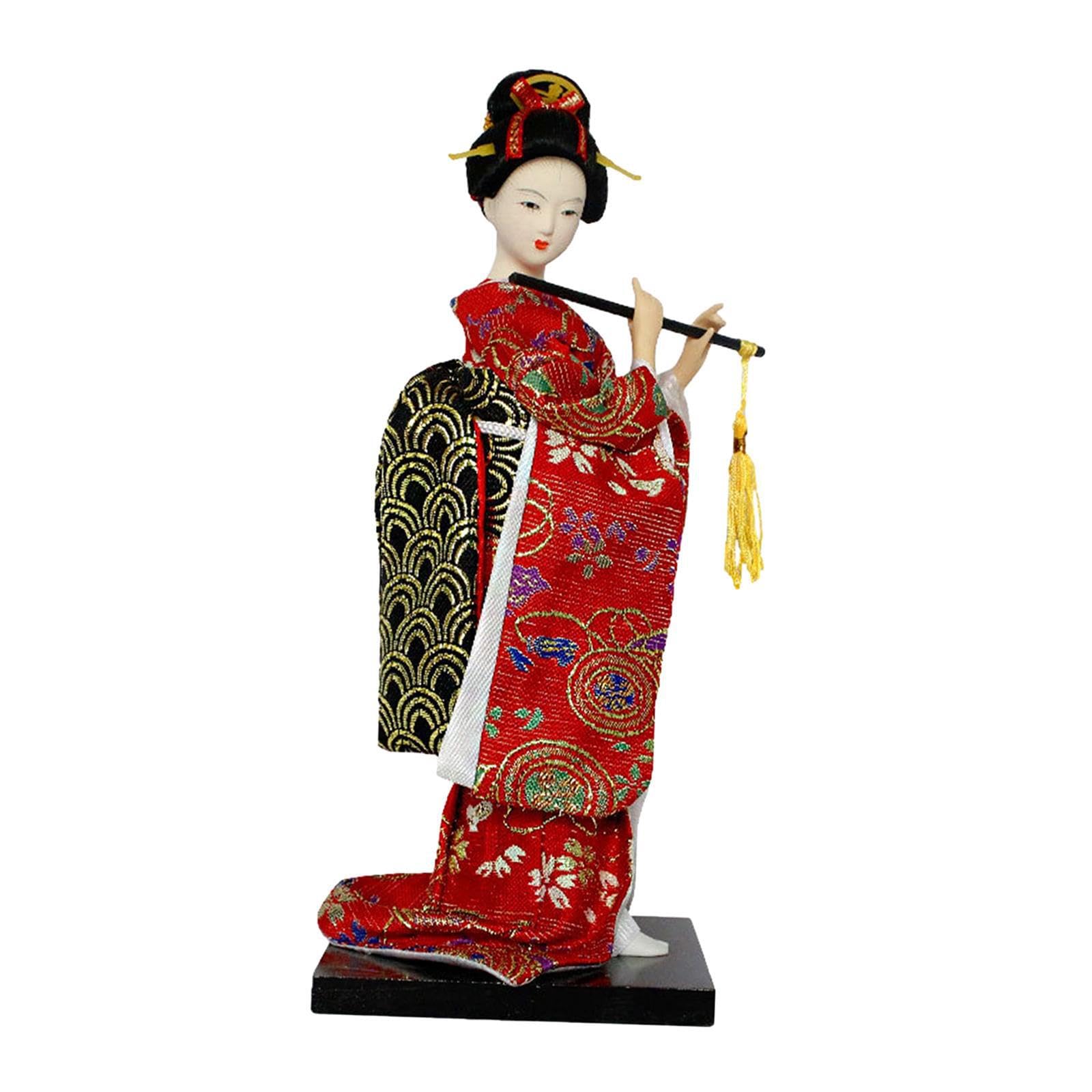 Alcxazs Exquisite Handicraft Statuette Japanese Kimono Geisha Doll, Style E