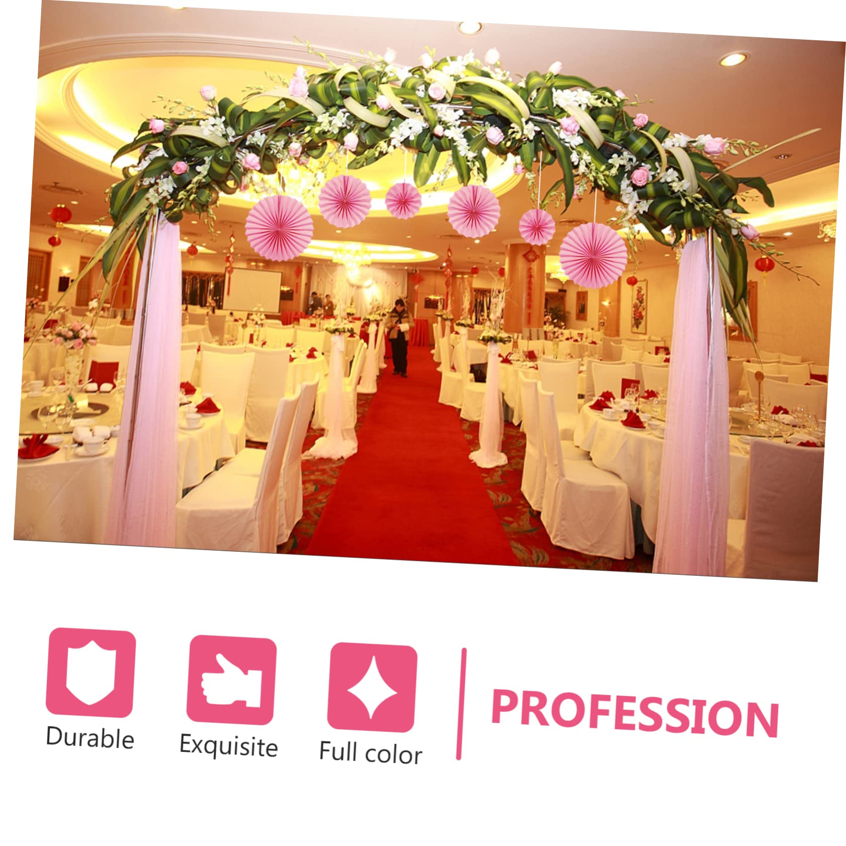 Amosfun 12piezas Ventiladores De Papel Decorativos para Fiestas Adornos De Flores para Bodas y Celebraciones Vibrantes para Decoración del Hogar y Eventos Especiales