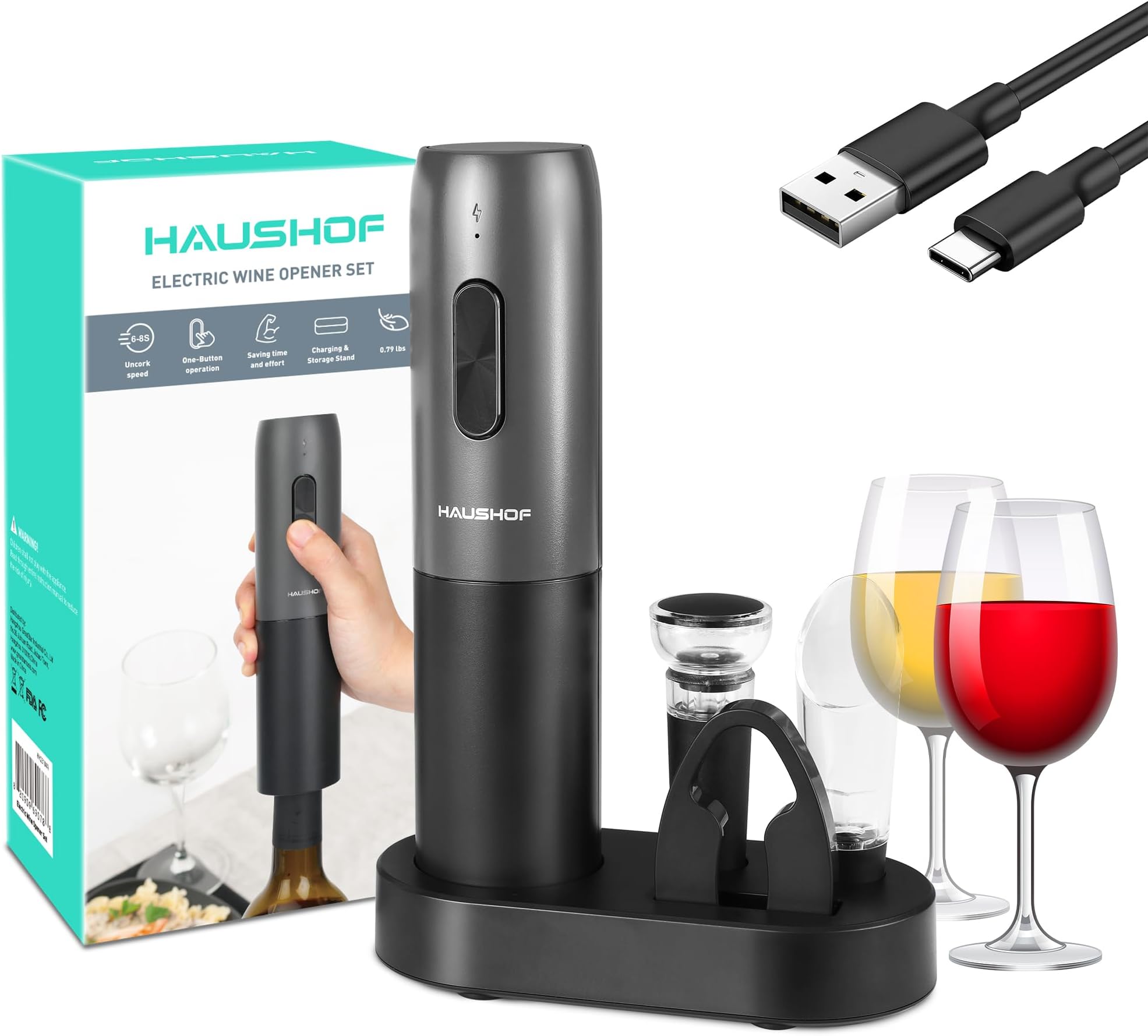 Electric Wine Bottle Opener Rechargeable Automatic Electric